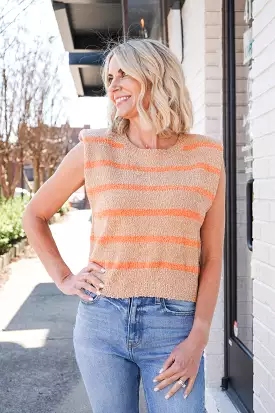 Evelyn Sleeveless Striped Sweater