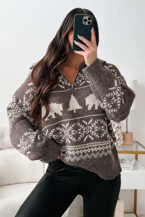 Fair Isle Sweater in Brown and Beige