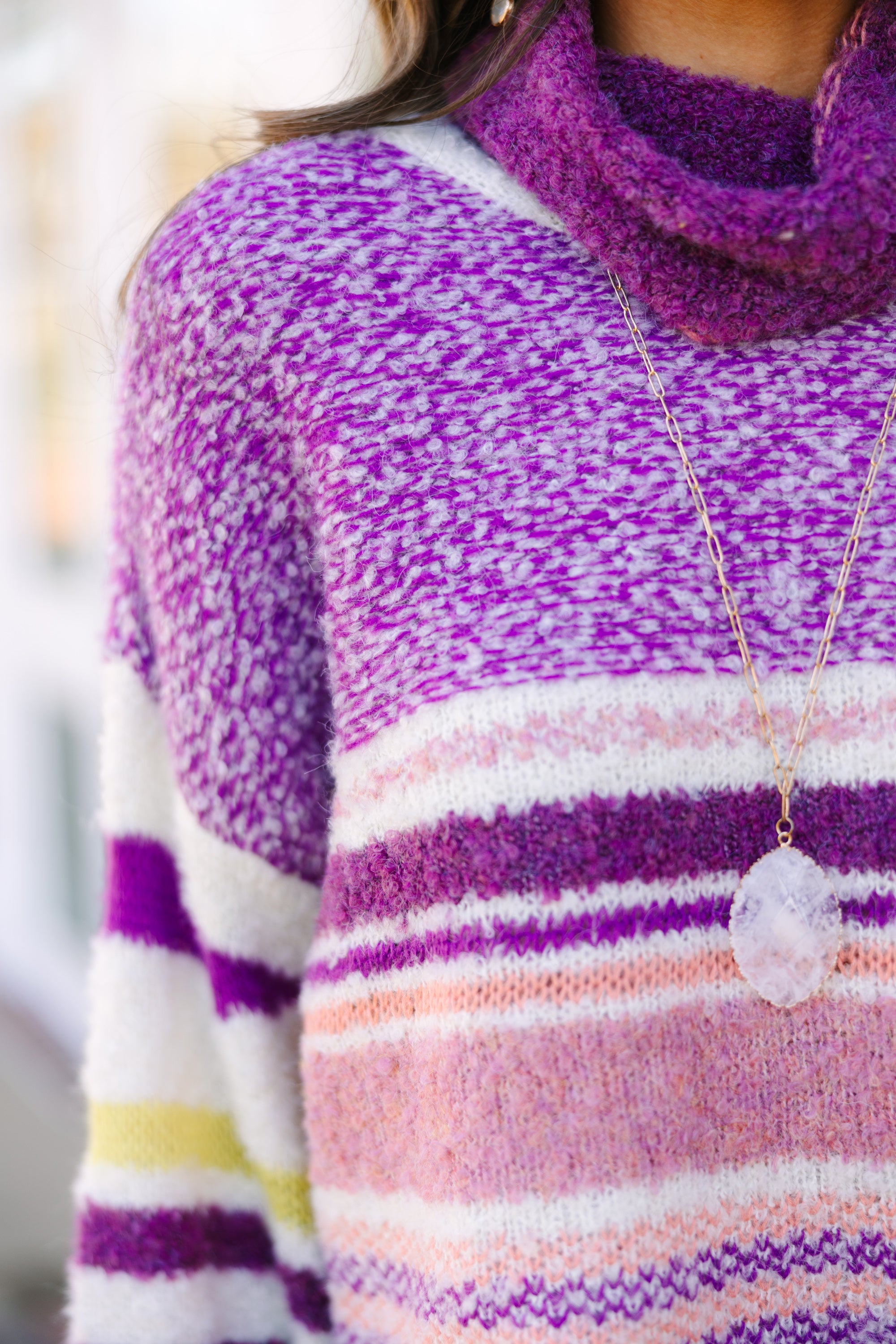 Fate Mulberry Purple Striped Sweater