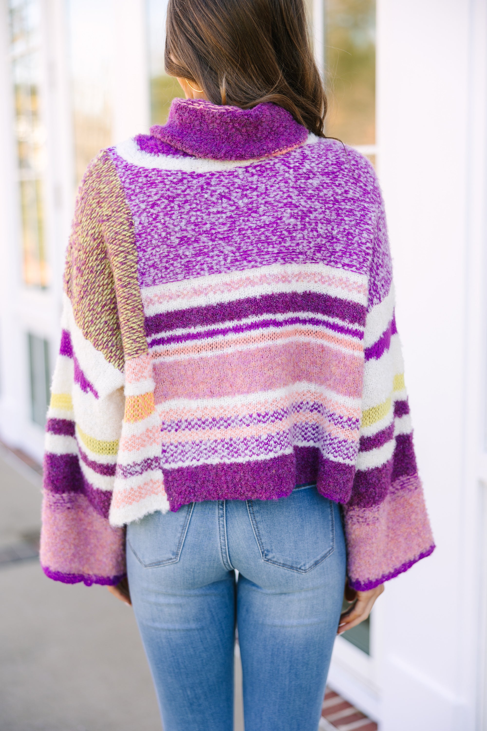 Fate Mulberry Purple Striped Sweater