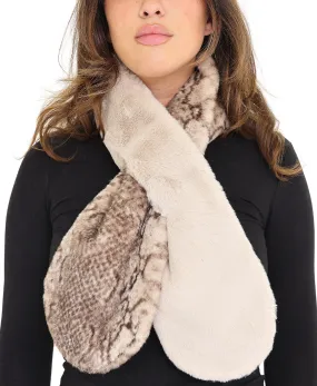 Faux Fur Snake Print Pullover Scarf Store