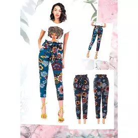 Floral High-Waisted Pants