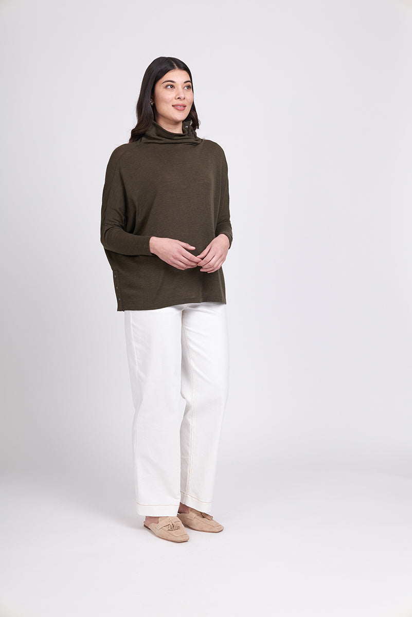 Foil Pop It on Top Merino Sweater Khaki Marle - Buy Online Now