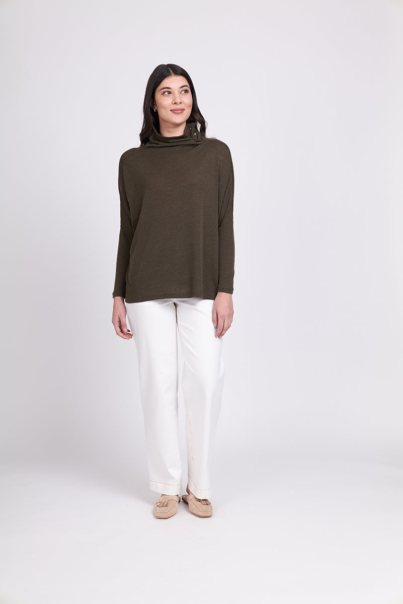 Foil Pop It on Top Merino Sweater Khaki Marle - Buy Online Now