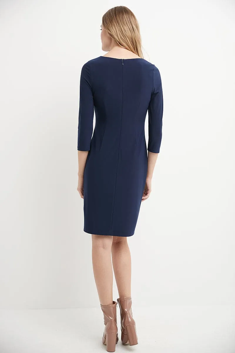 Form-Fitting Half-Sleeve Shift Dress