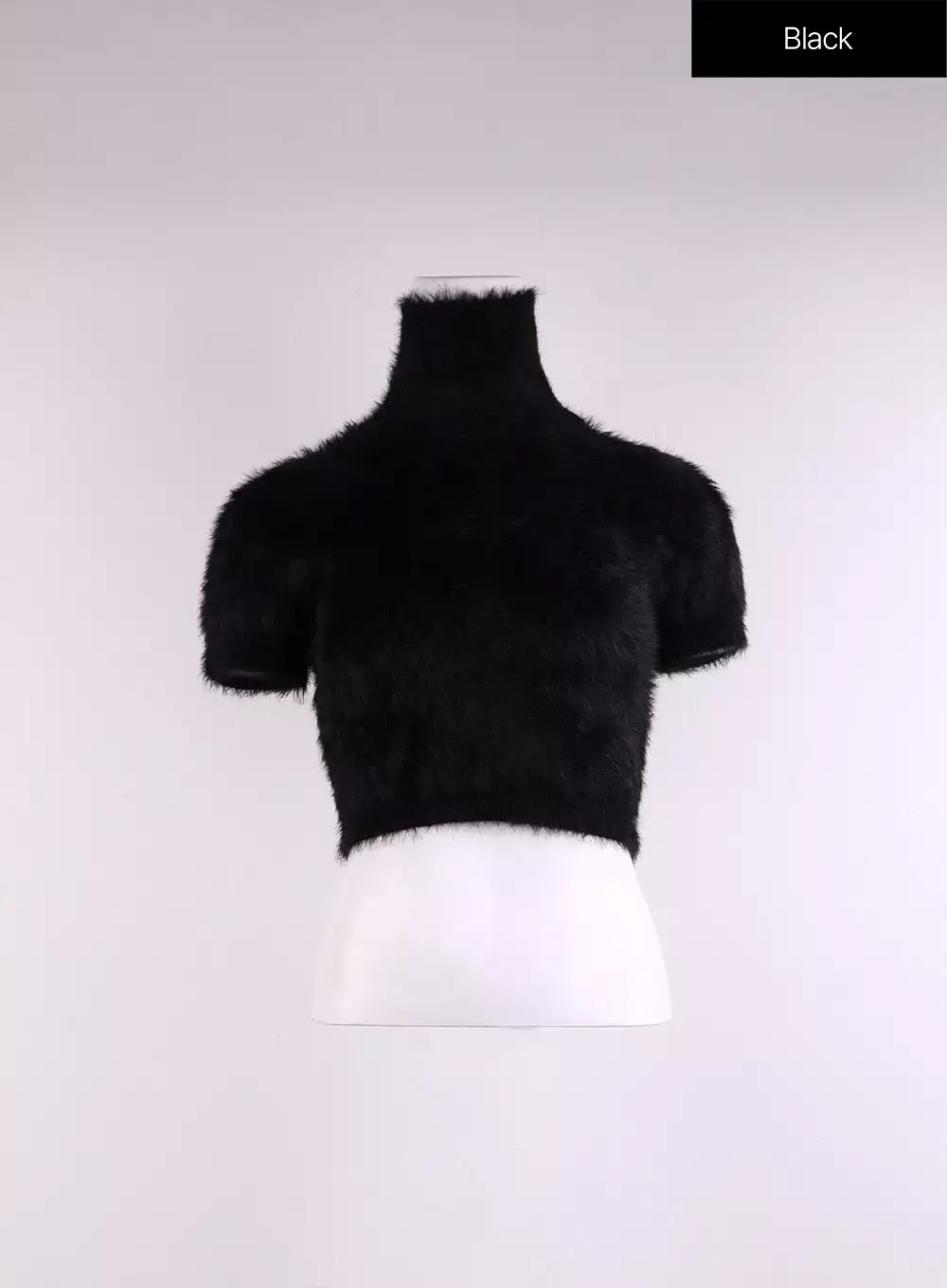 Fuzzy Turtleneck Short Sleeve Sweater - CJ429