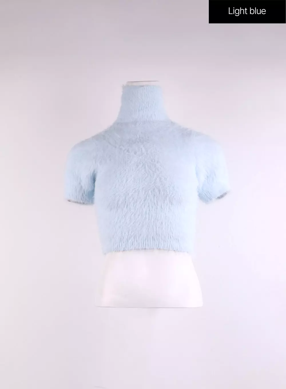 Fuzzy Turtleneck Short Sleeve Sweater - CJ429