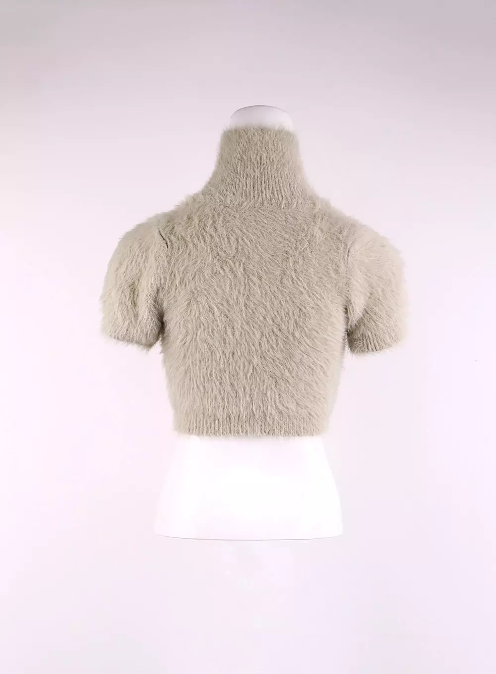 Fuzzy Turtleneck Short Sleeve Sweater - CJ429