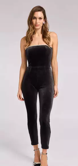 Generation Love Riley Velvet Jumpsuit Black