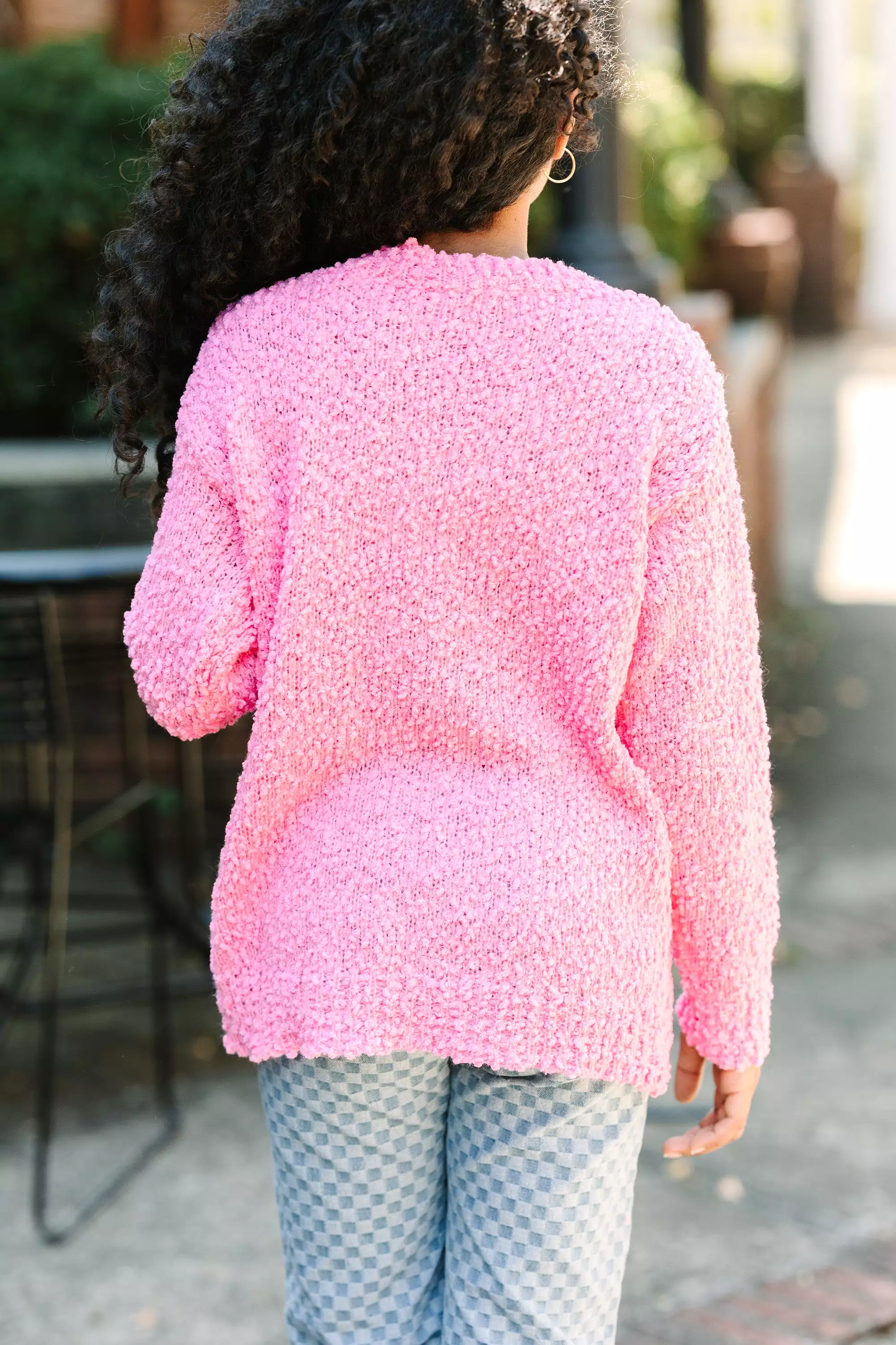 Girls Candy Pink Popcorn Knit Pullover Sweater - Shop Now