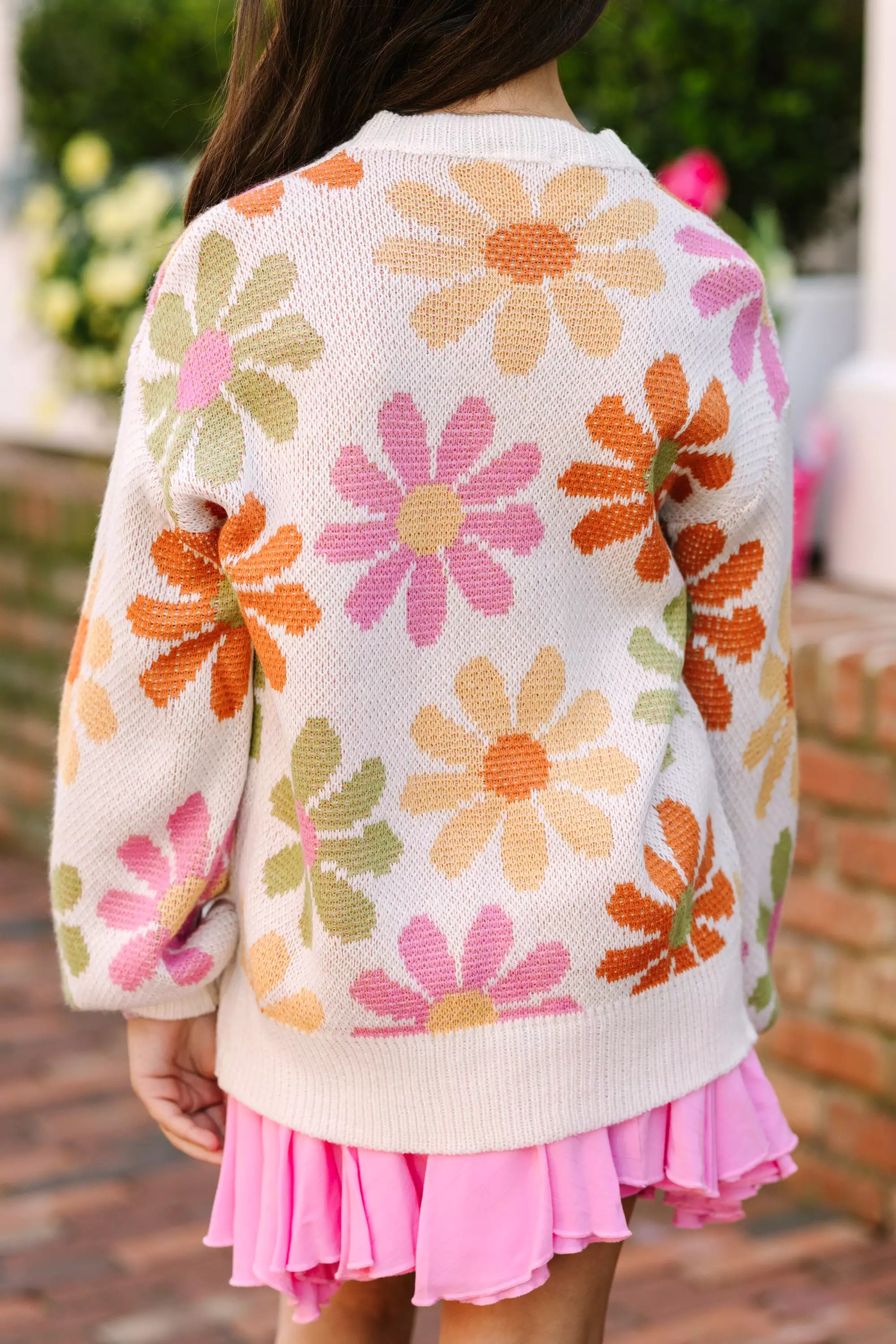 Girls: Cream Floral Sweater - Get Inspired!