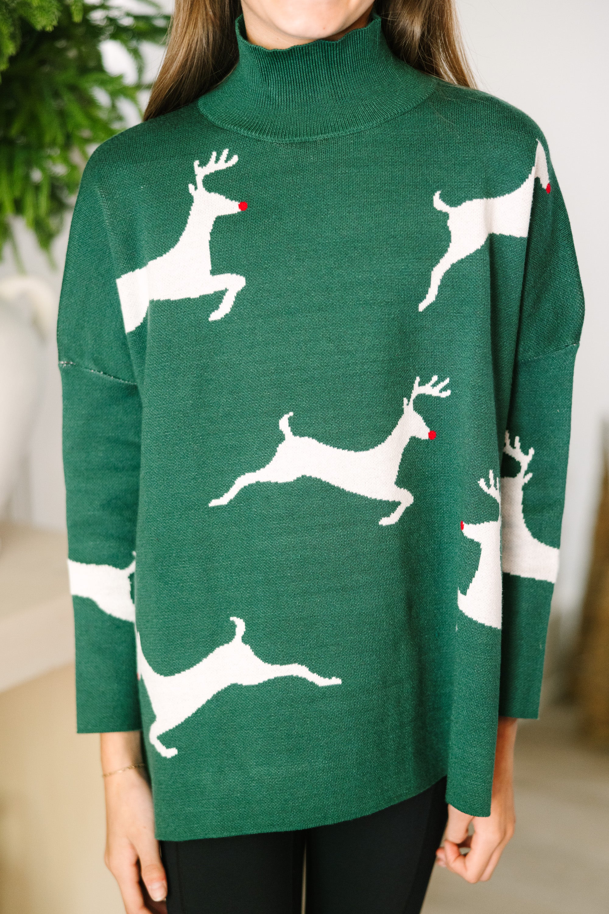 Girls Emerald Green Reindeer Sweater - Quick Decisions | Google SEO Result