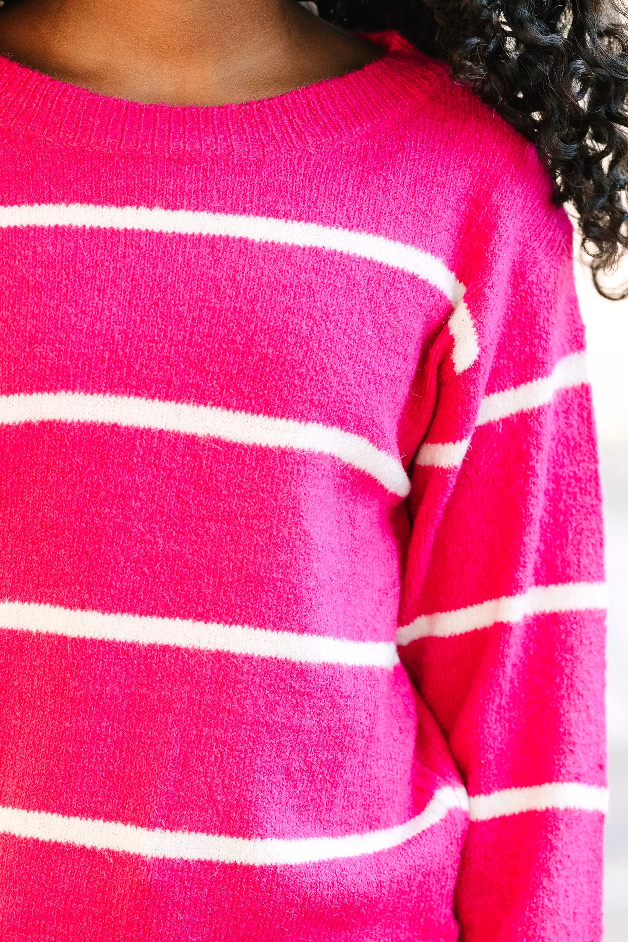 Girls Fun Pink Striped Sweater | Exclusive Collection