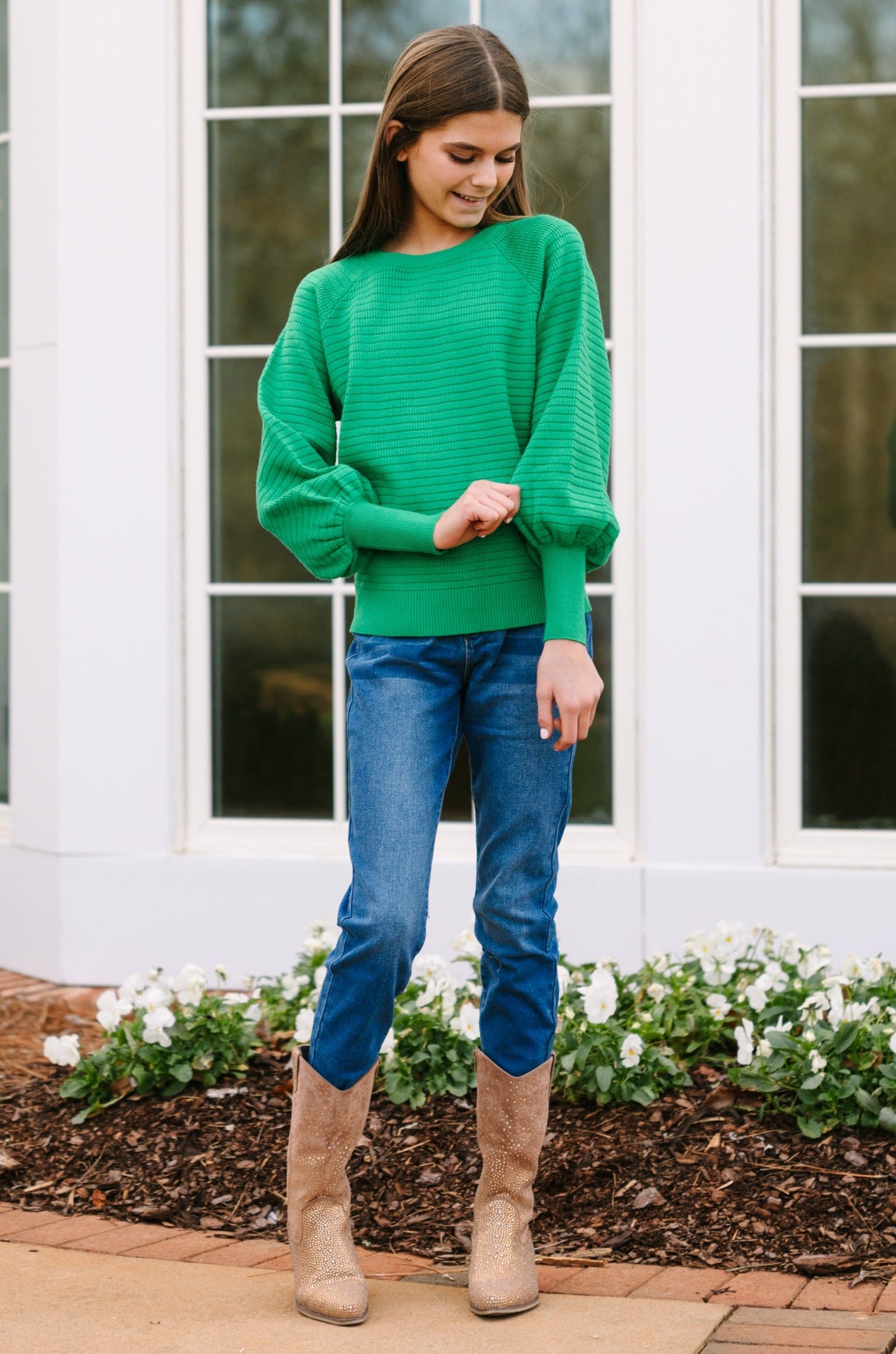 Girls Green Sweater - Shop Now and Save