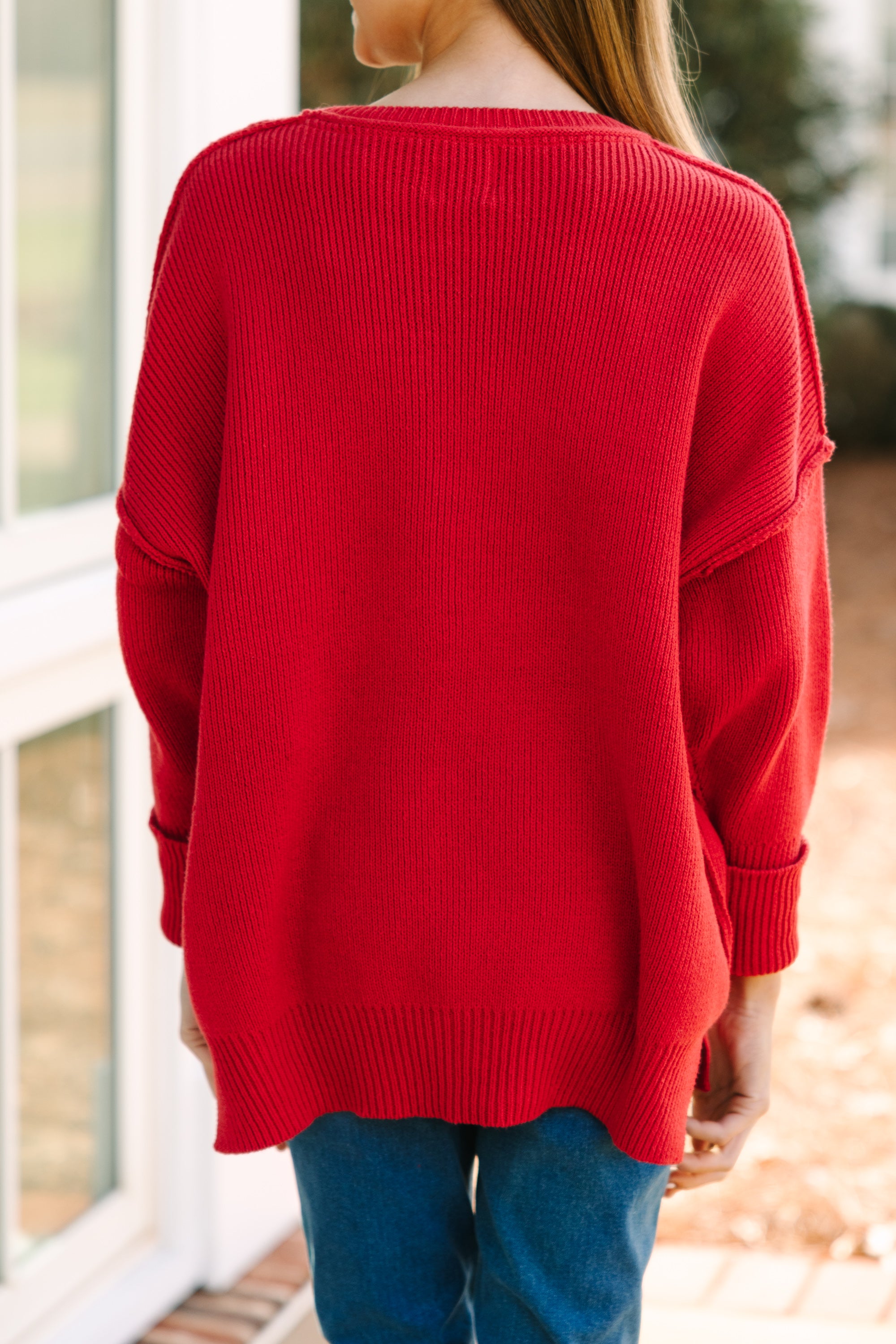 Girls Joy Red Dolman Sweater - Shop Now