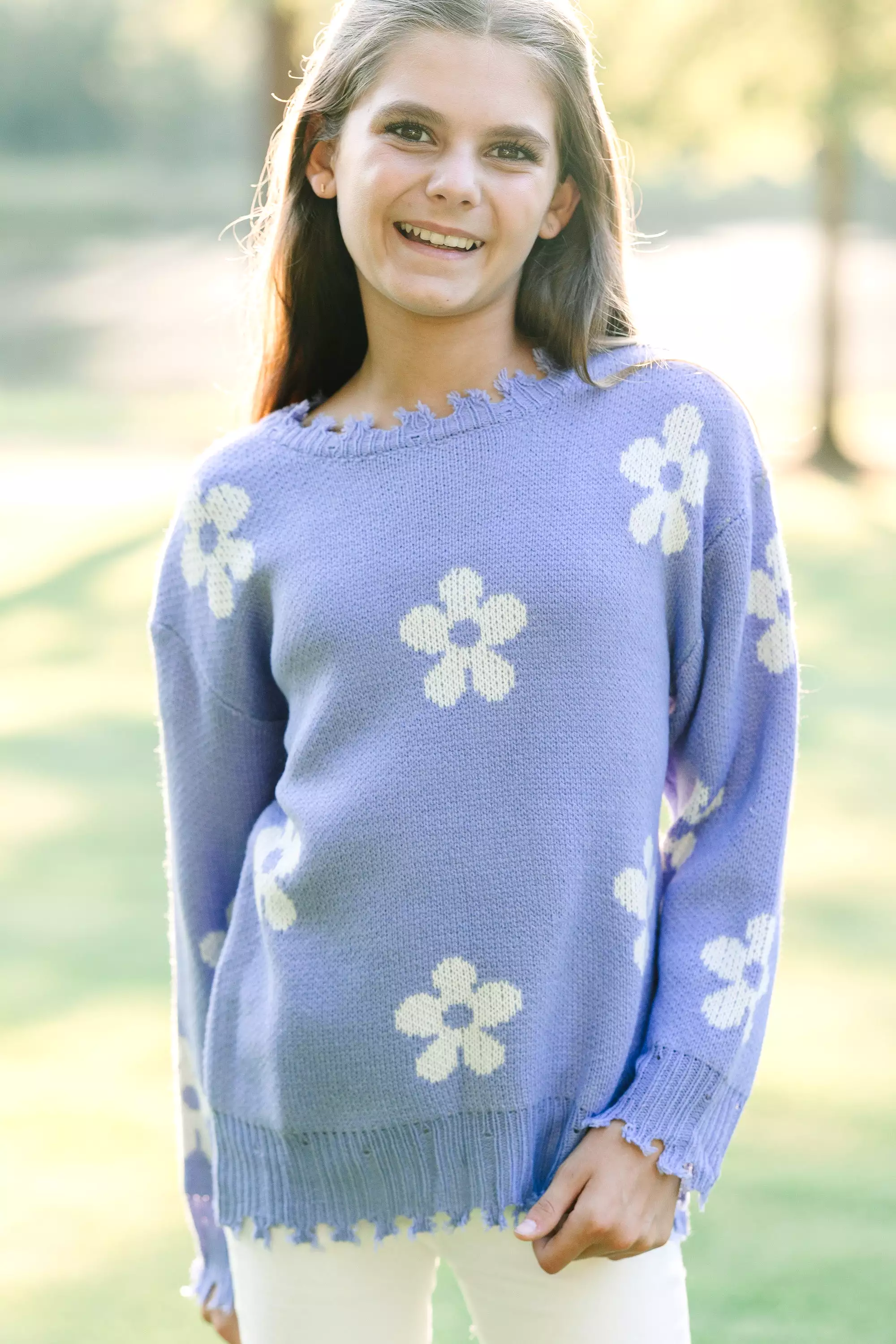 Girls Lavender Purple Floral Sweater - Find the Perfect Pick for Your Style