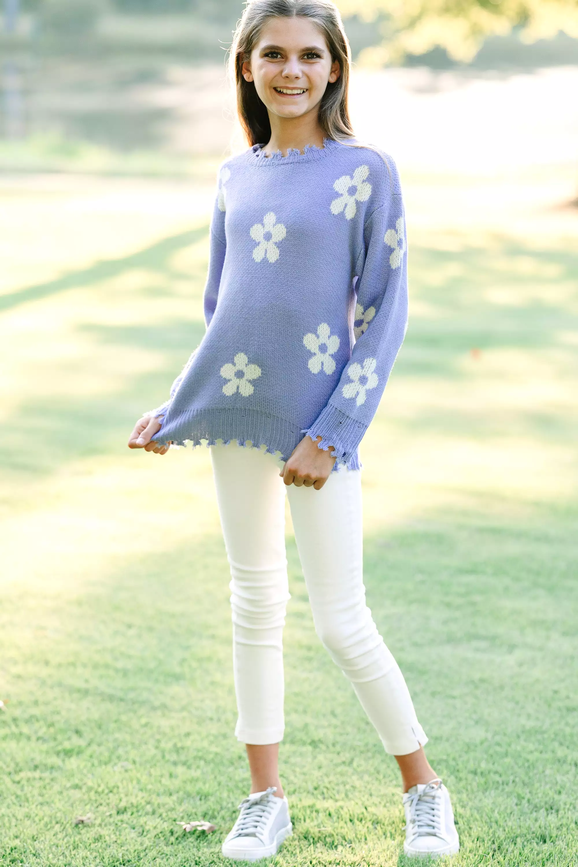 Girls Lavender Purple Floral Sweater - Find the Perfect Pick for Your Style