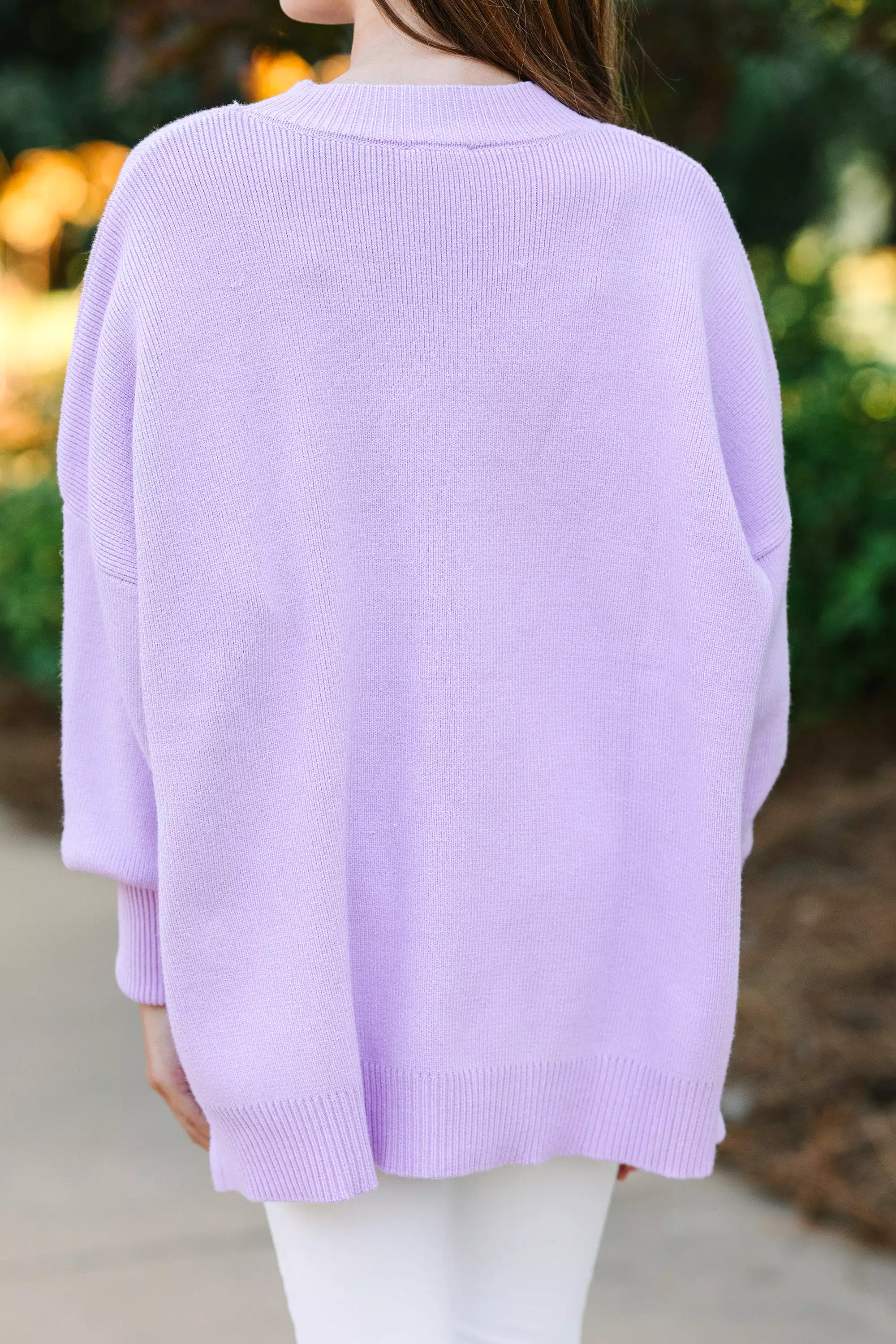 Girls Lavender Purple Mock Neck Sweater