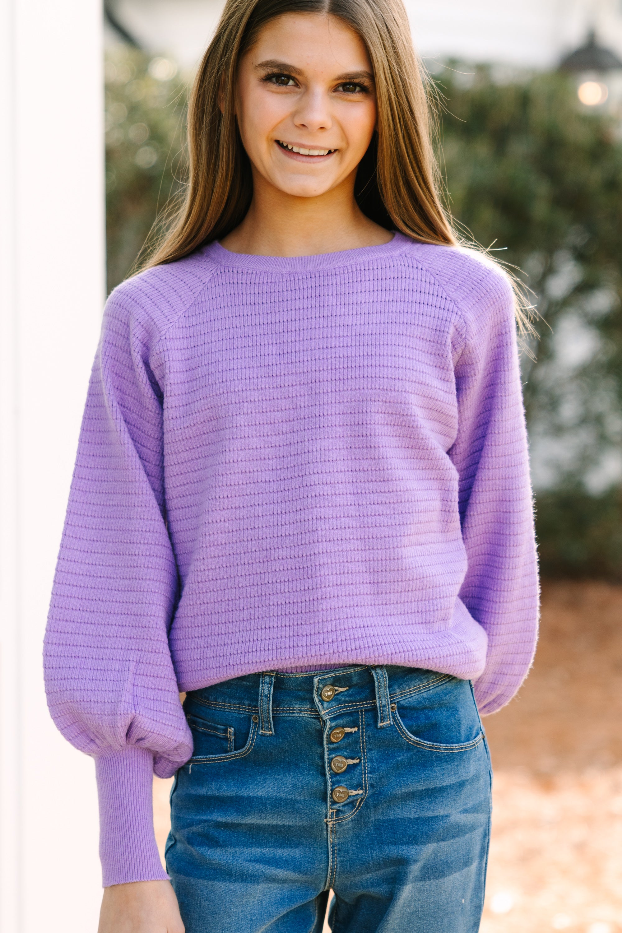 Girls' Lavender Purple Sweater In The Works - Shop Now