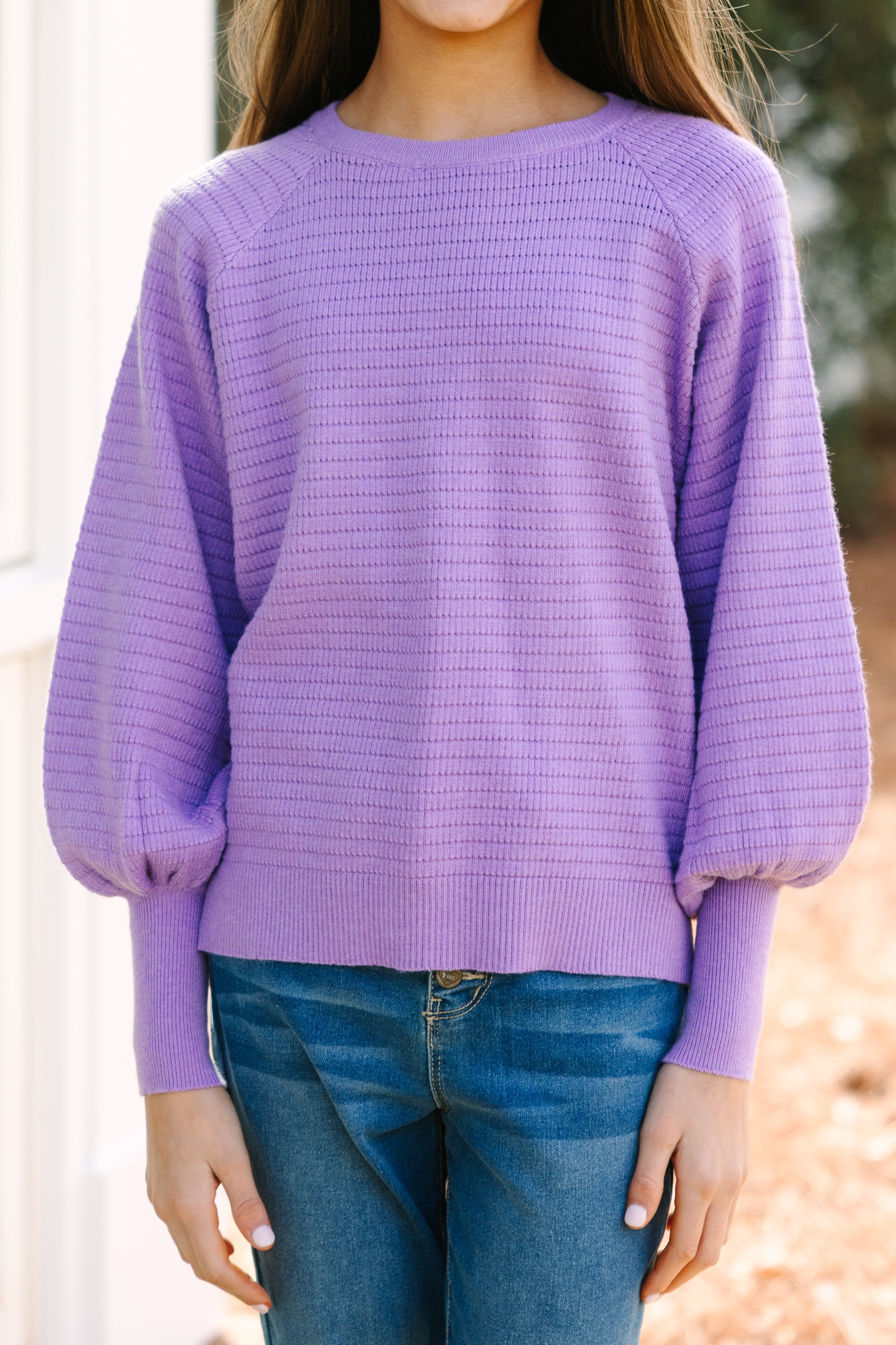 Girls' Lavender Purple Sweater In The Works - Shop Now