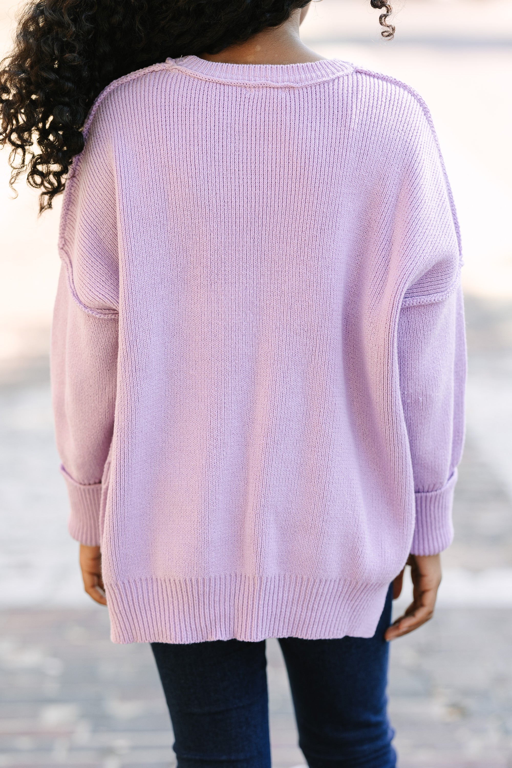 Girls Lavender Purple Sweater - Joyful and Stylish