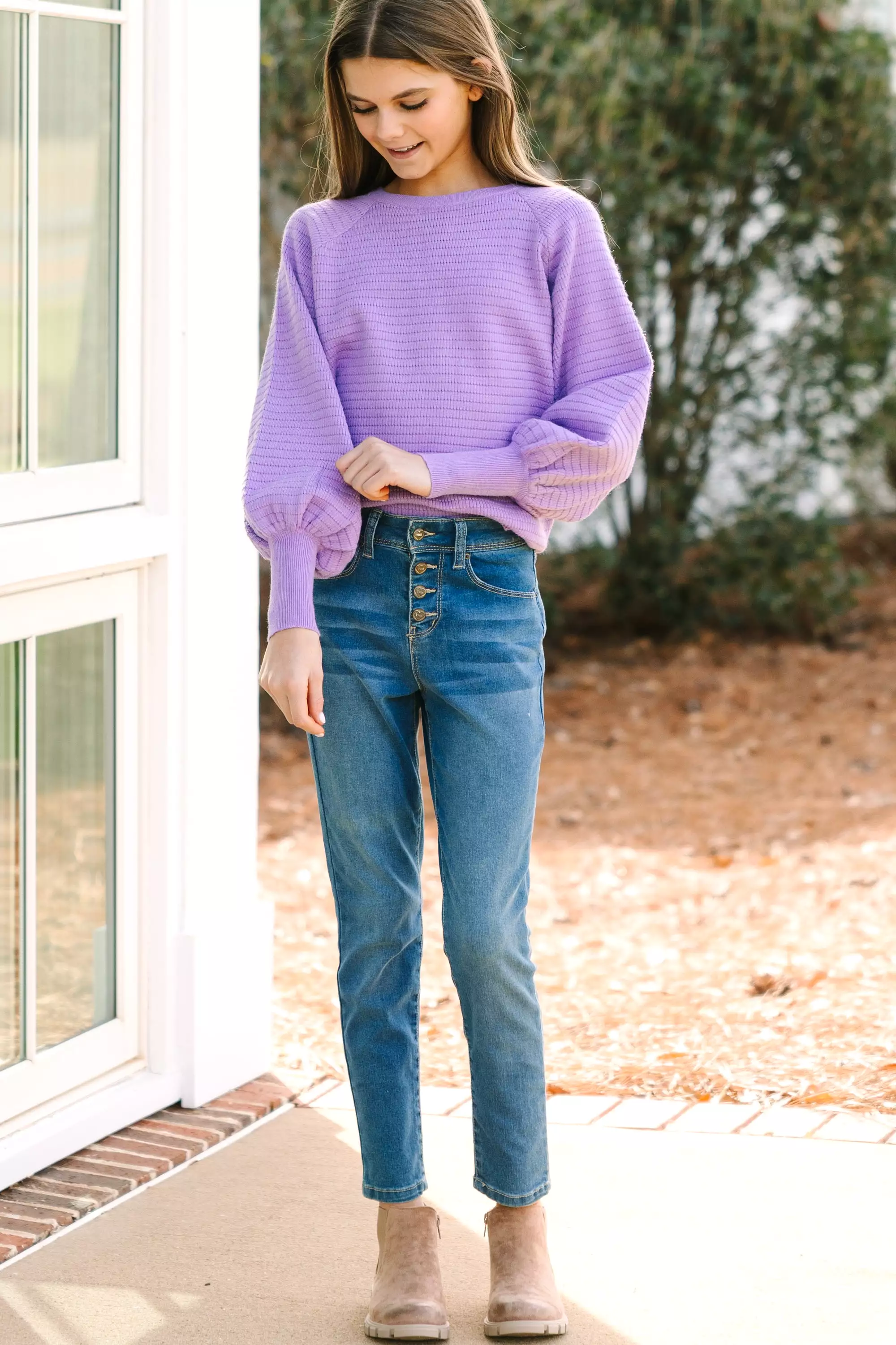 Girls Lavender Purple Sweater