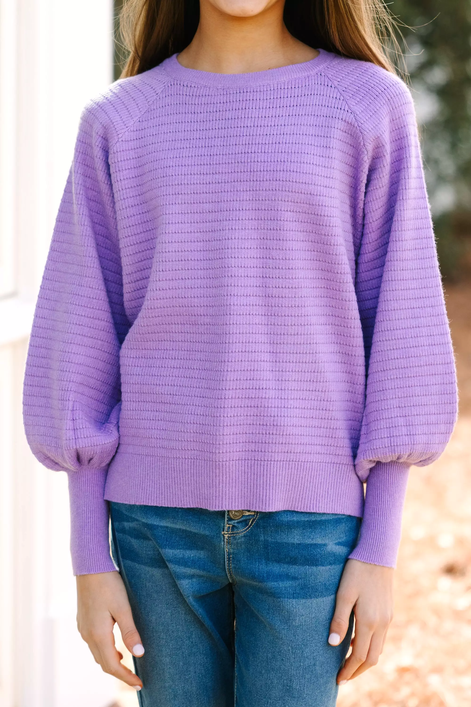 Girls Lavender Purple Sweater