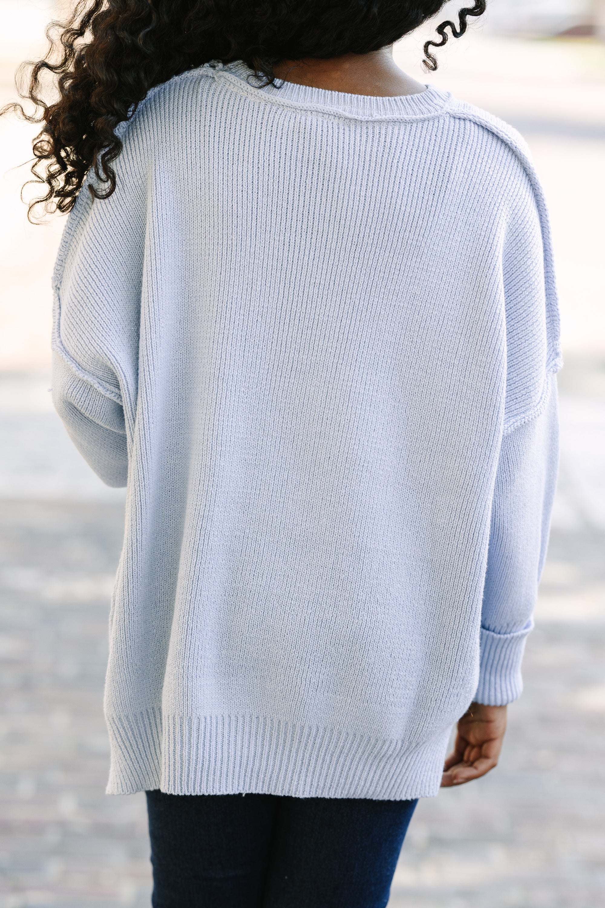 Girls: Light Blue Sweater that Brings Joy