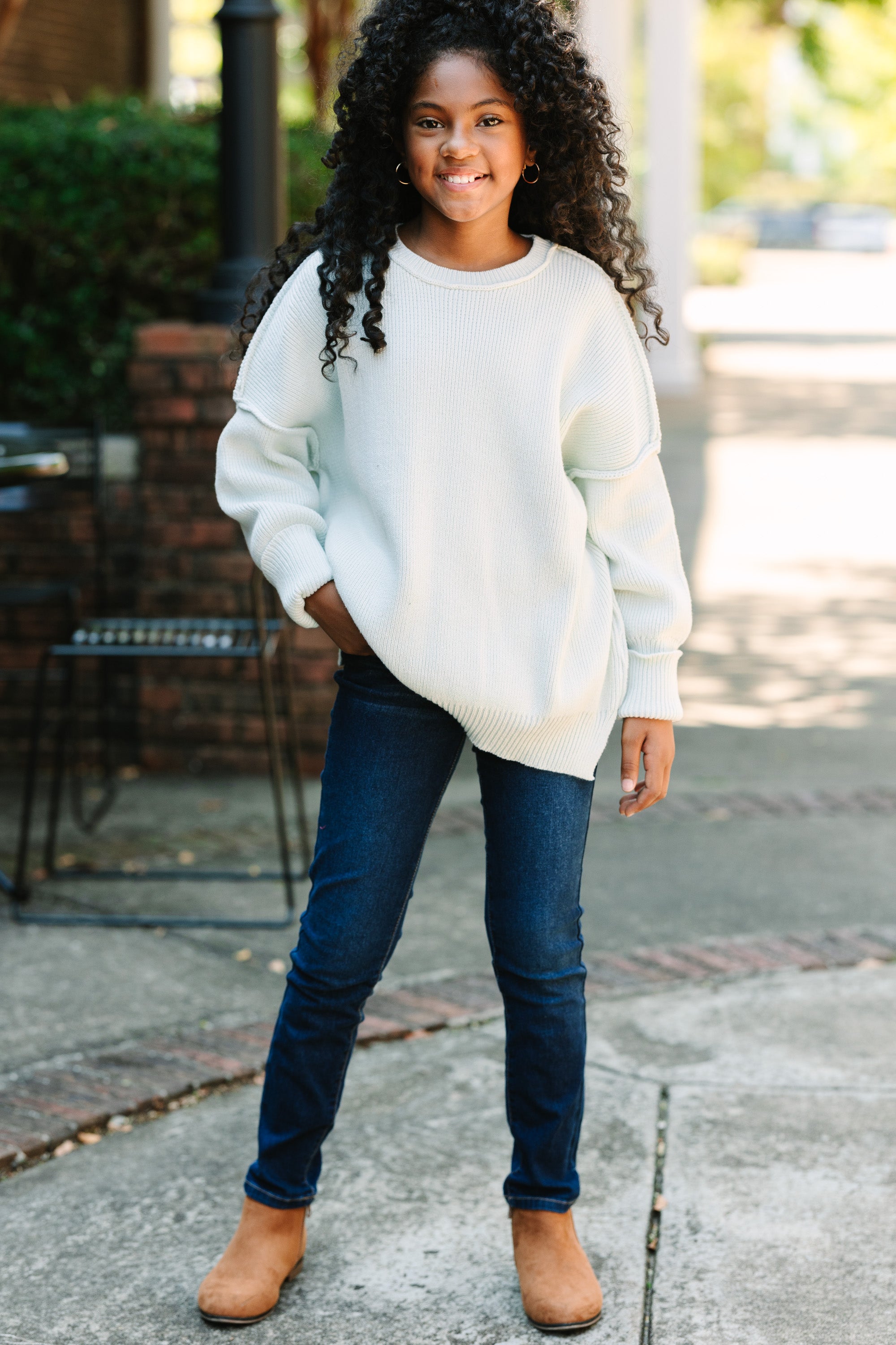 Girls Mint Green Sweater: Joyful and Stylish