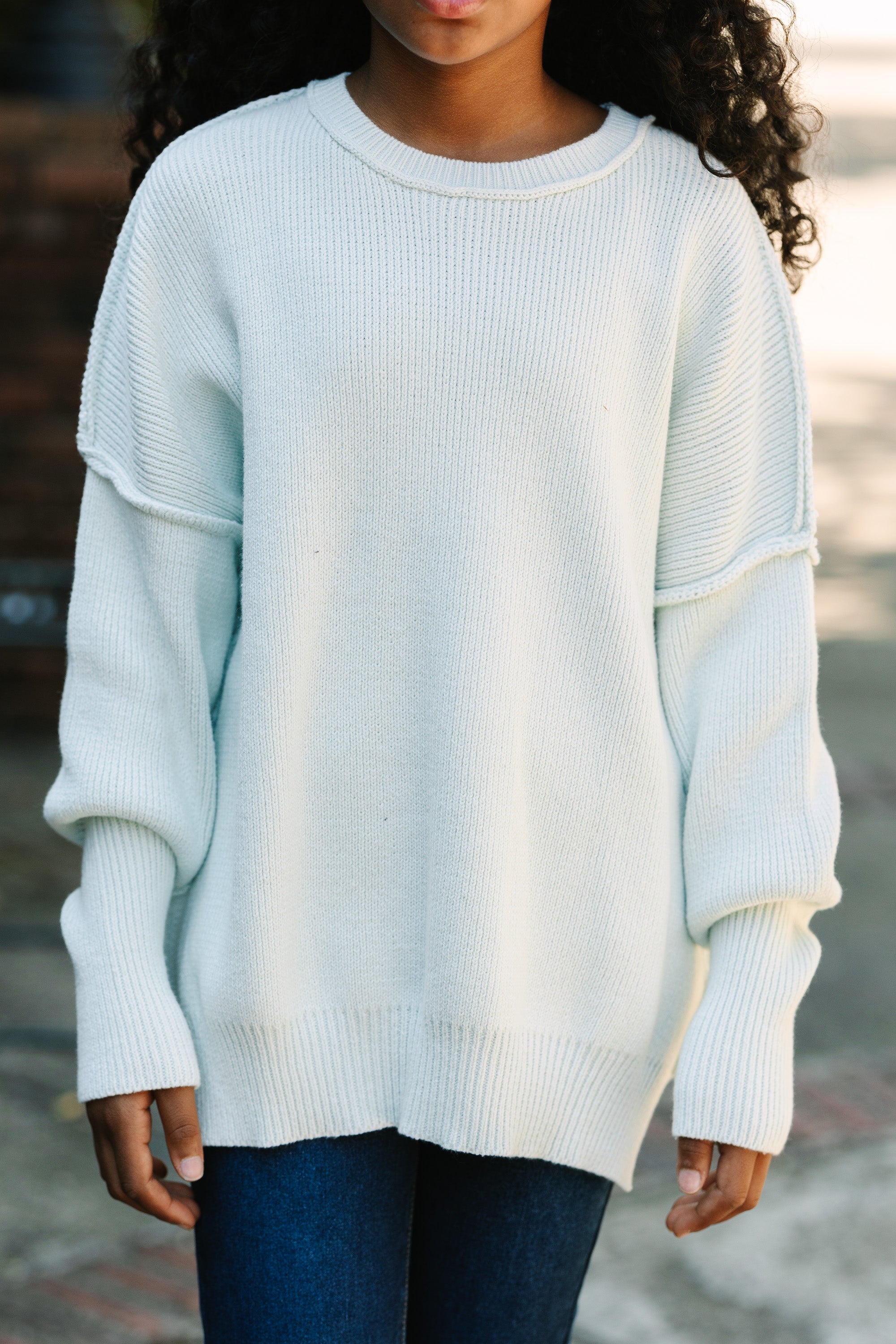 Girls Mint Green Sweater: Joyful and Stylish