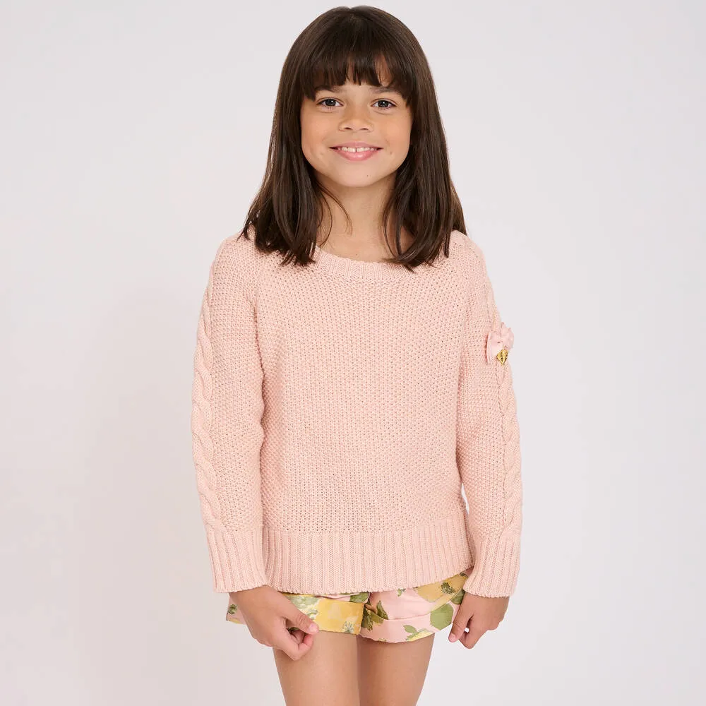 Pink Bow Sweater for Girls