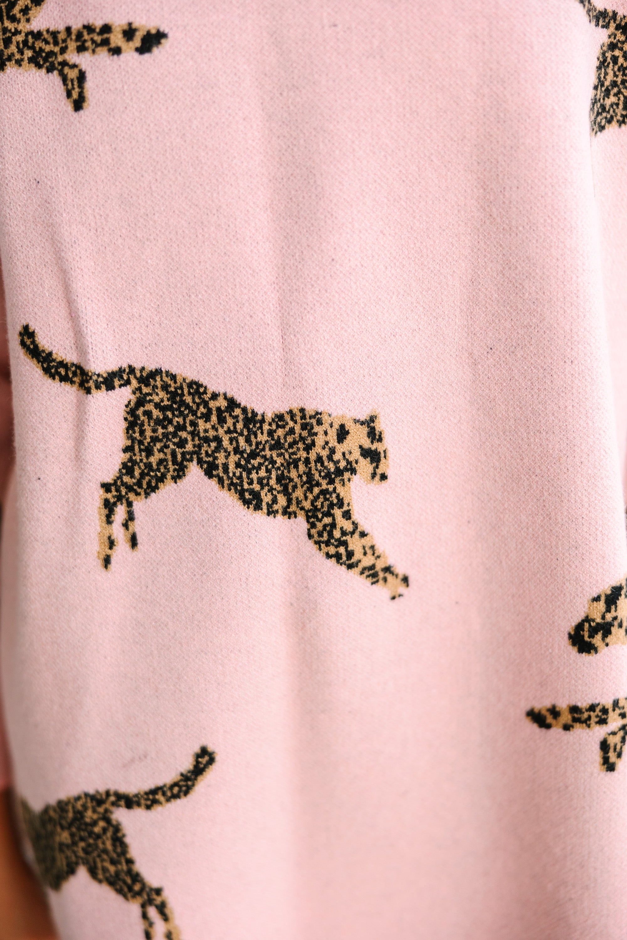 Girls Pink Cheetah Sweater - Quick Decision 3/4 Sleeve