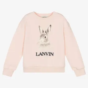 Pink Cotton Bunny Sweater for Girls