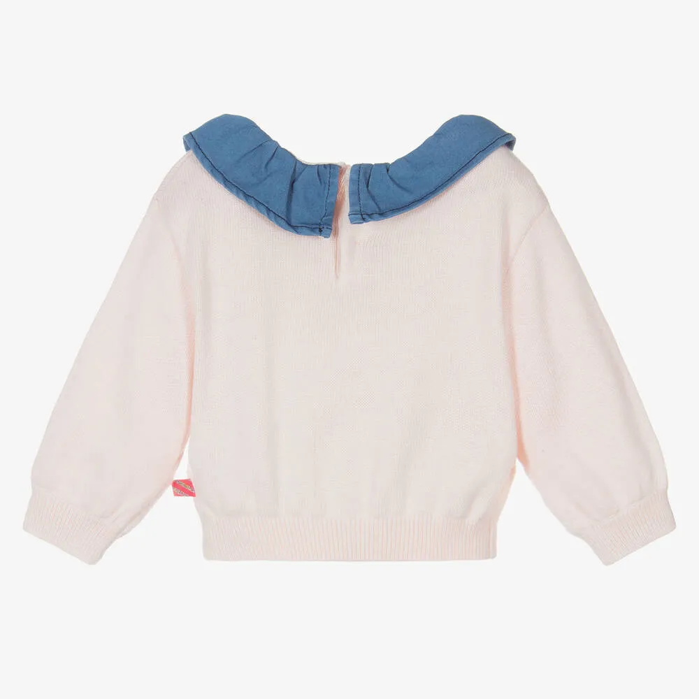 Pink Heart Knit Sweater for Girls