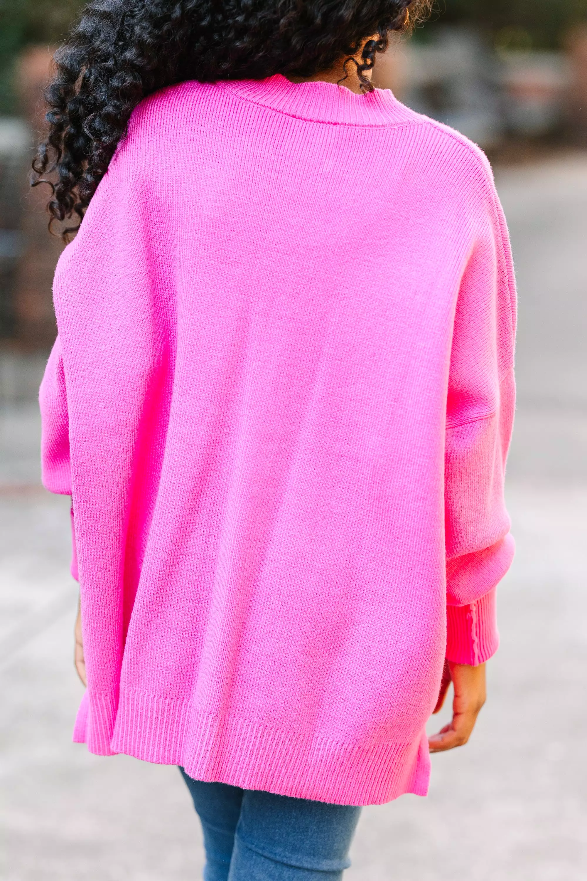 Girls Pink Mock Neck Sweater - Perfectly You | Candy Pink Sweater