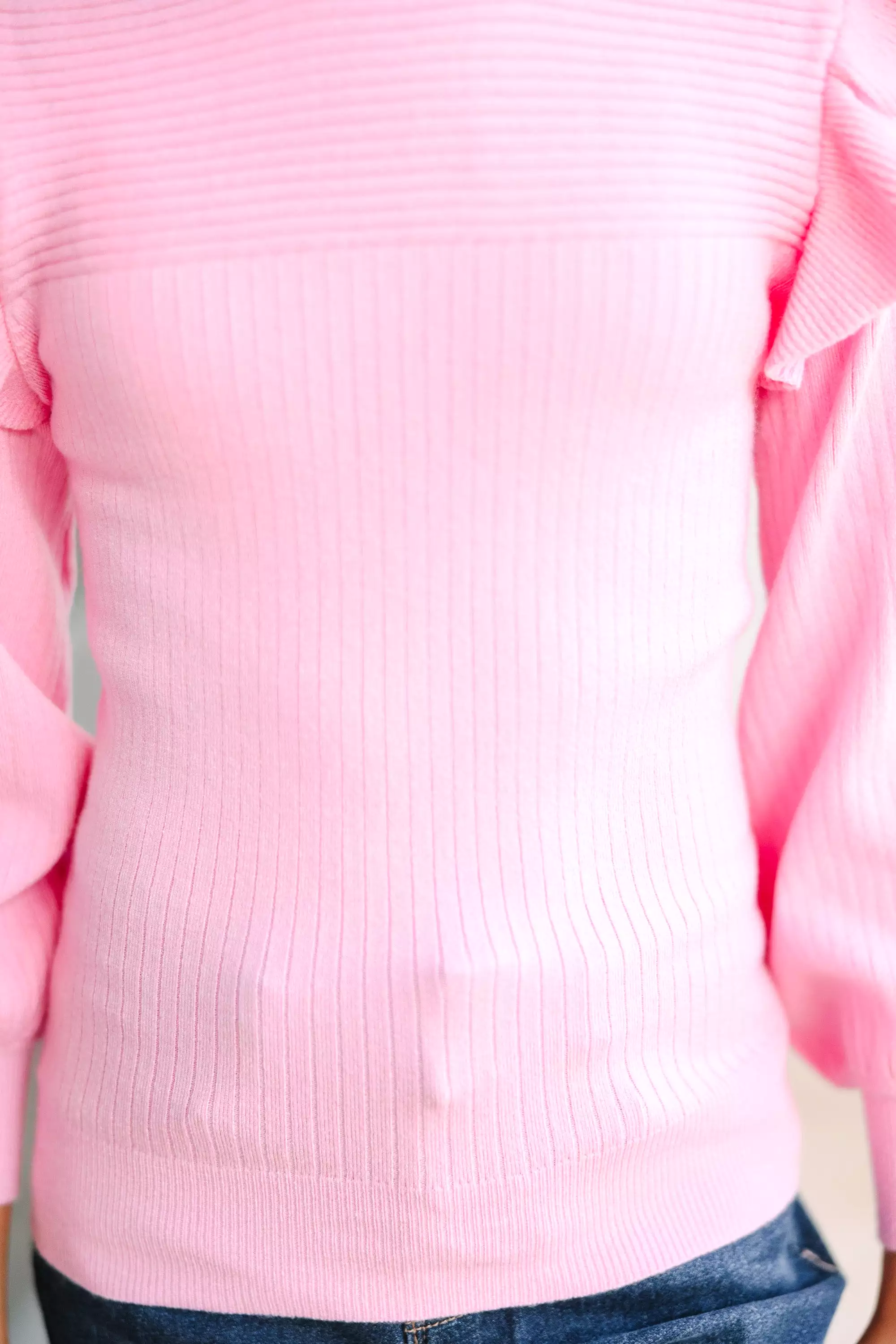 Girls Pink Ruffled Sweater - Shop Now