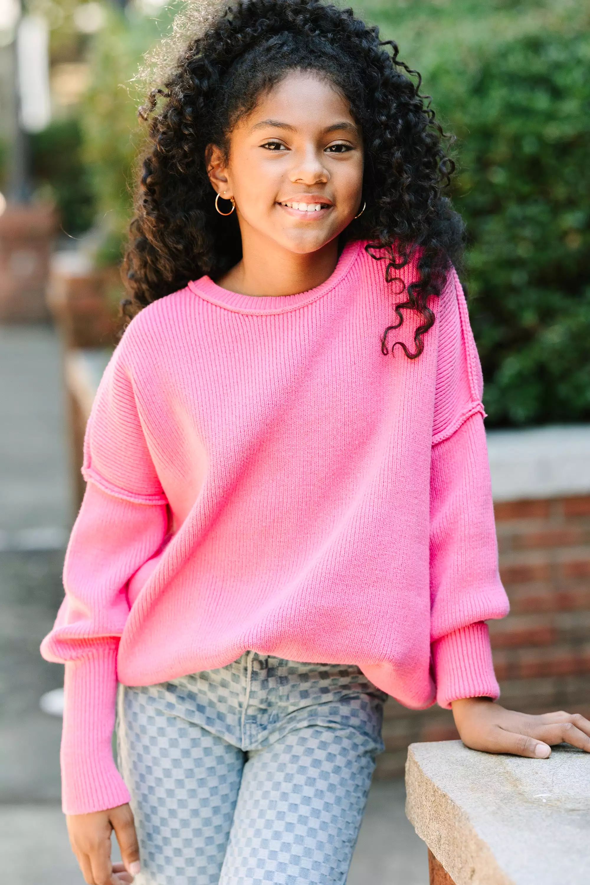 Girls Pink Sweater - Give You Joy - Google SEO