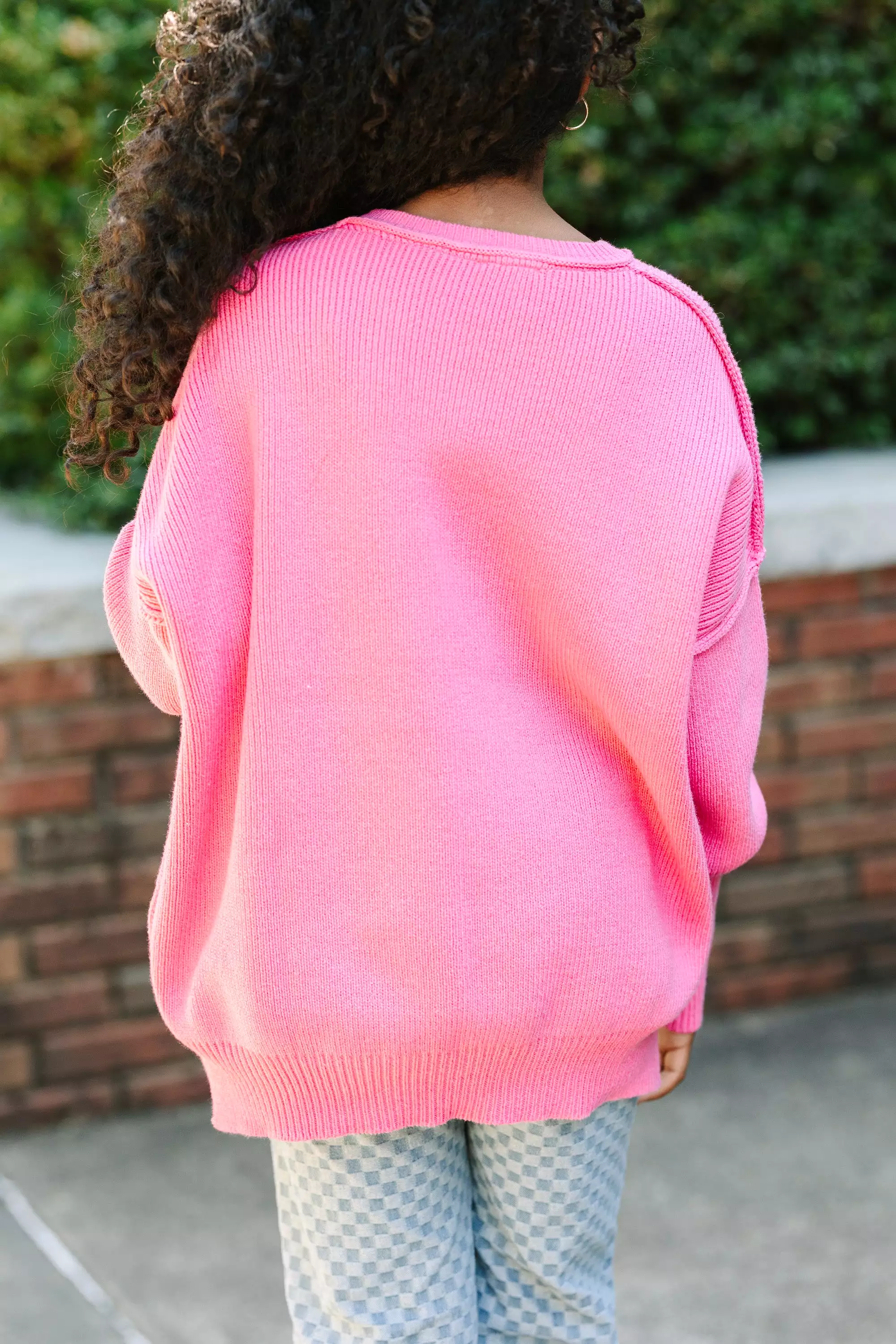 Girls Pink Sweater - Give You Joy - Google SEO