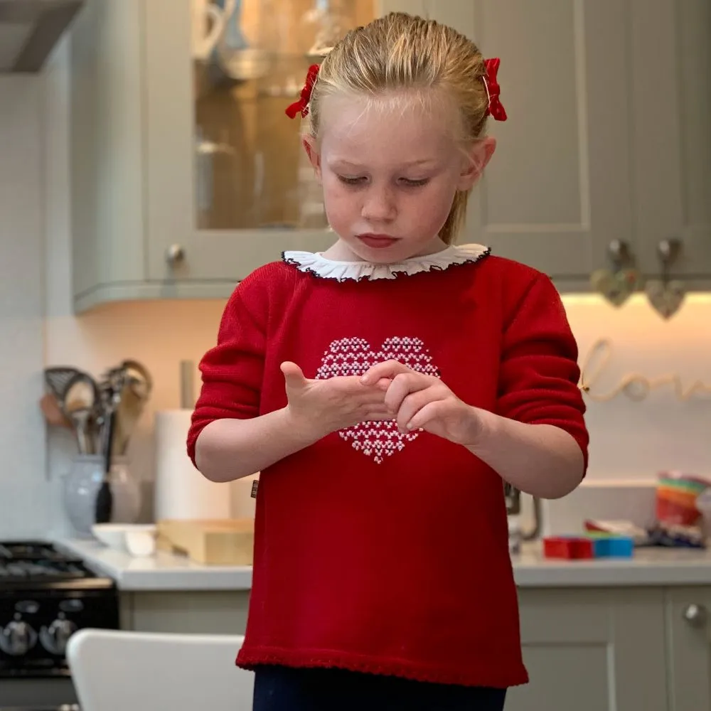 Red Heart Sweater for Girls