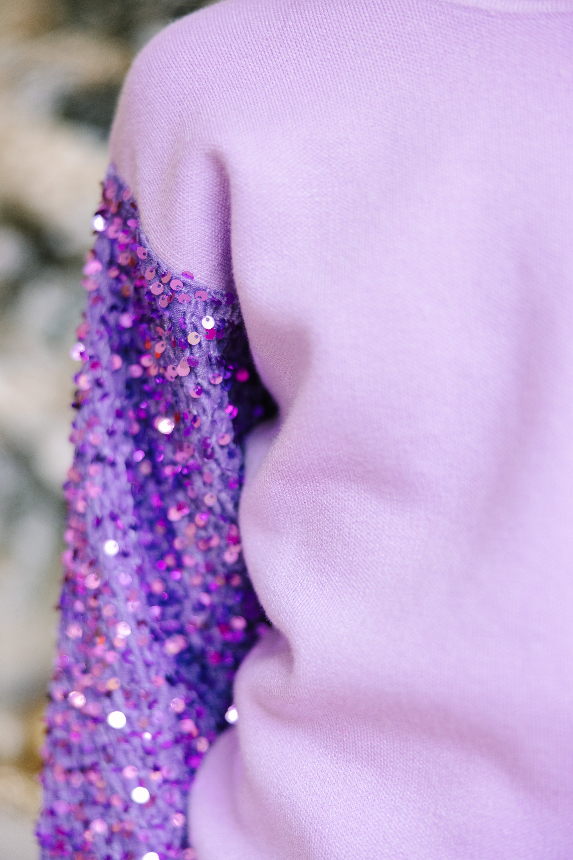 Girls Sequin Sweater - Lavender Purple - Don't Think Twice