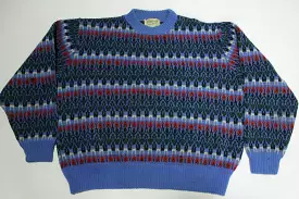 Golden Brent Vintage Ski Pattern Fireplace Sweater - 1960's Wool - 100%