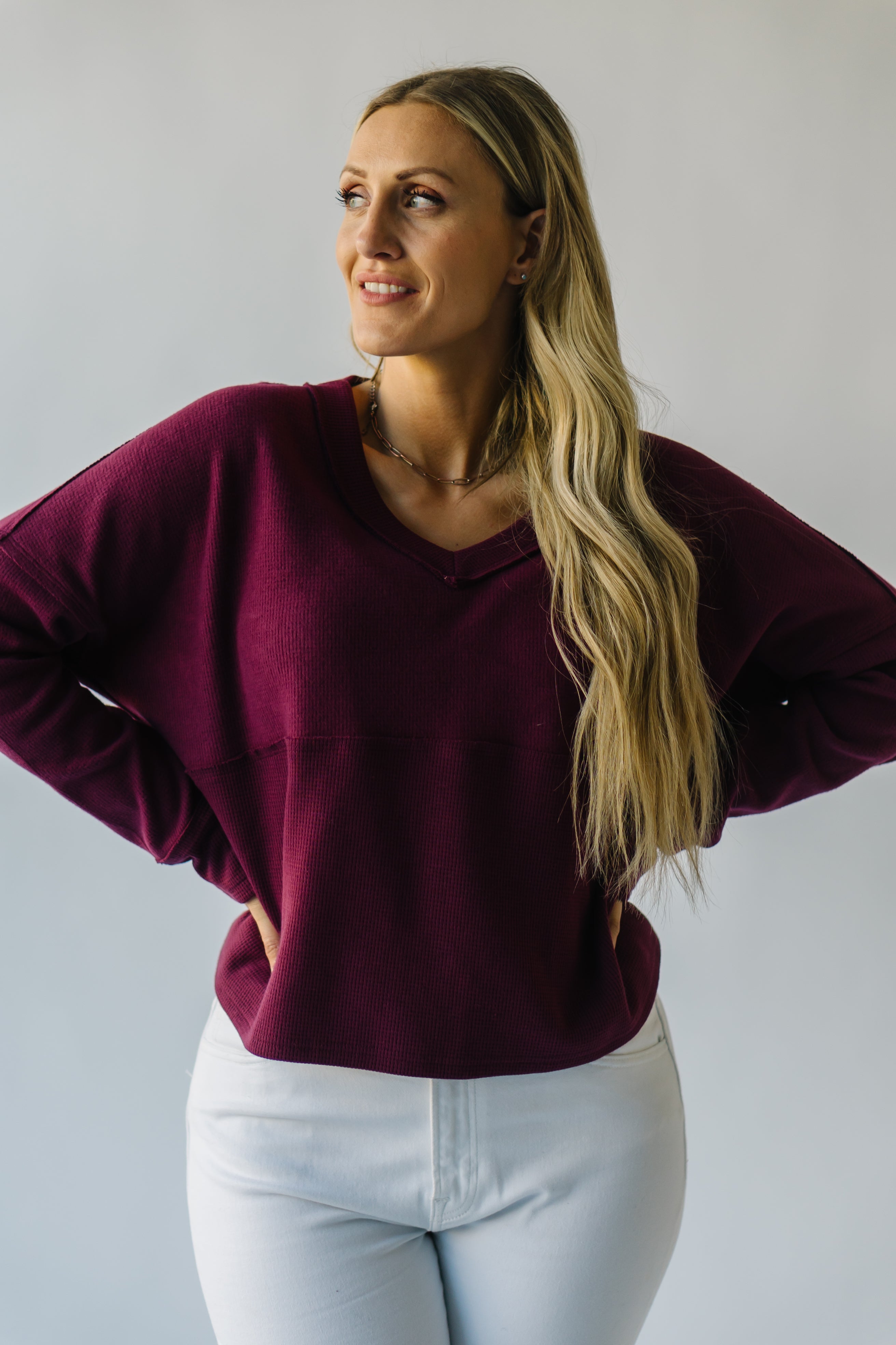 Grangeville Plum Thermal Knit Top