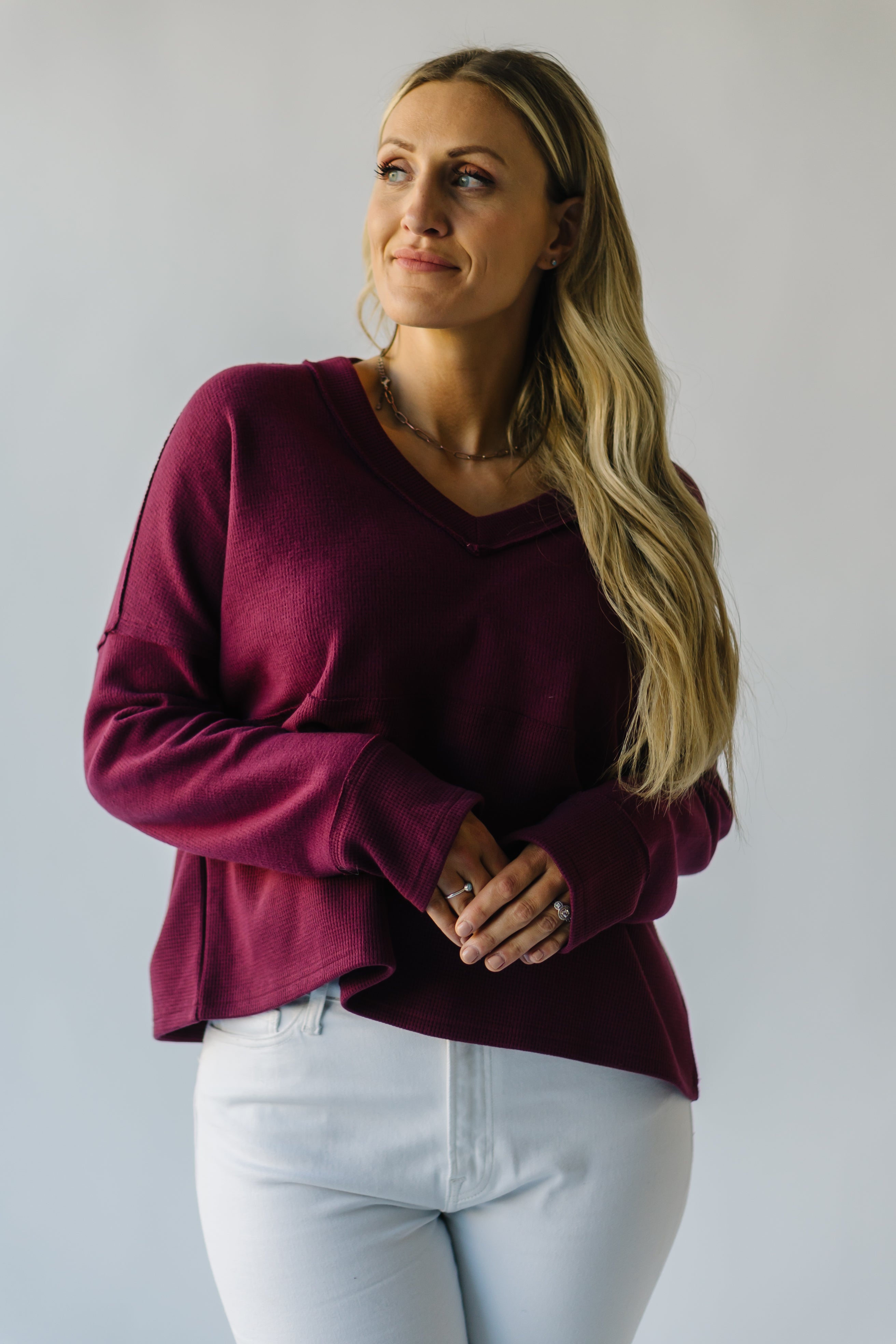 Grangeville Plum Thermal Knit Top