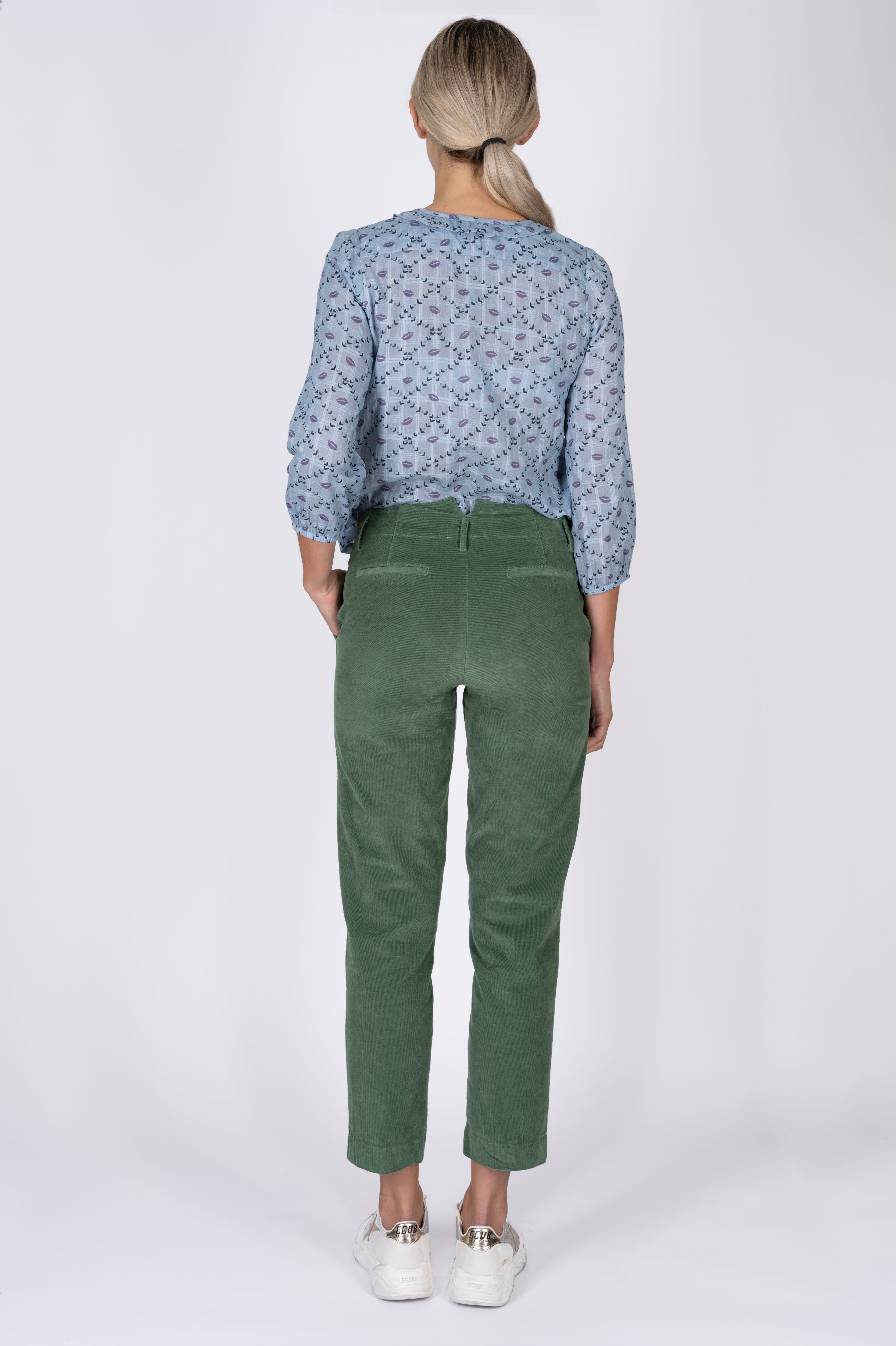 Green Stretch Chino Pincord Trouser