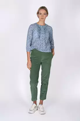 Green Stretch Chino Pincord Trouser