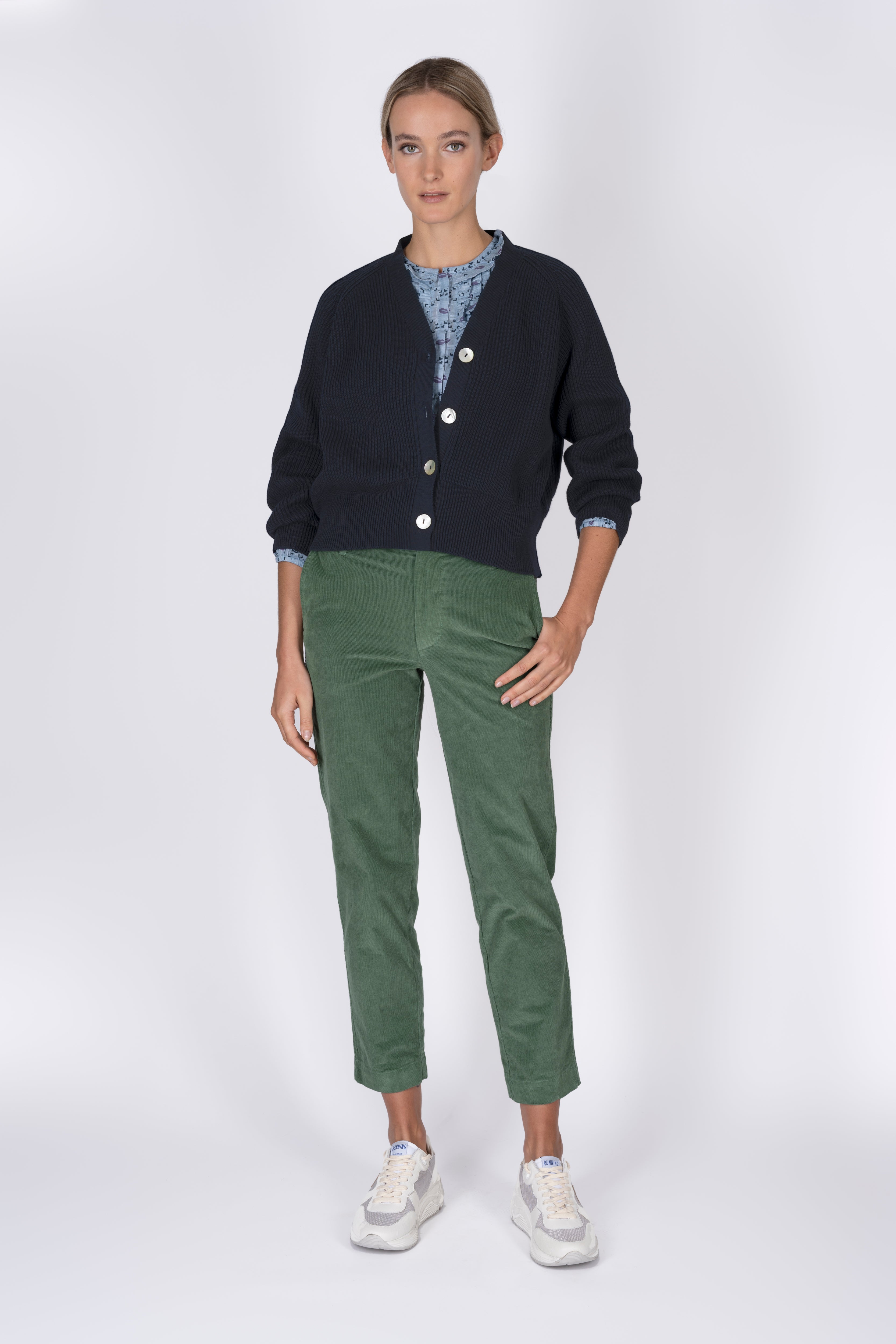 Green Stretch Chino Pincord Trouser