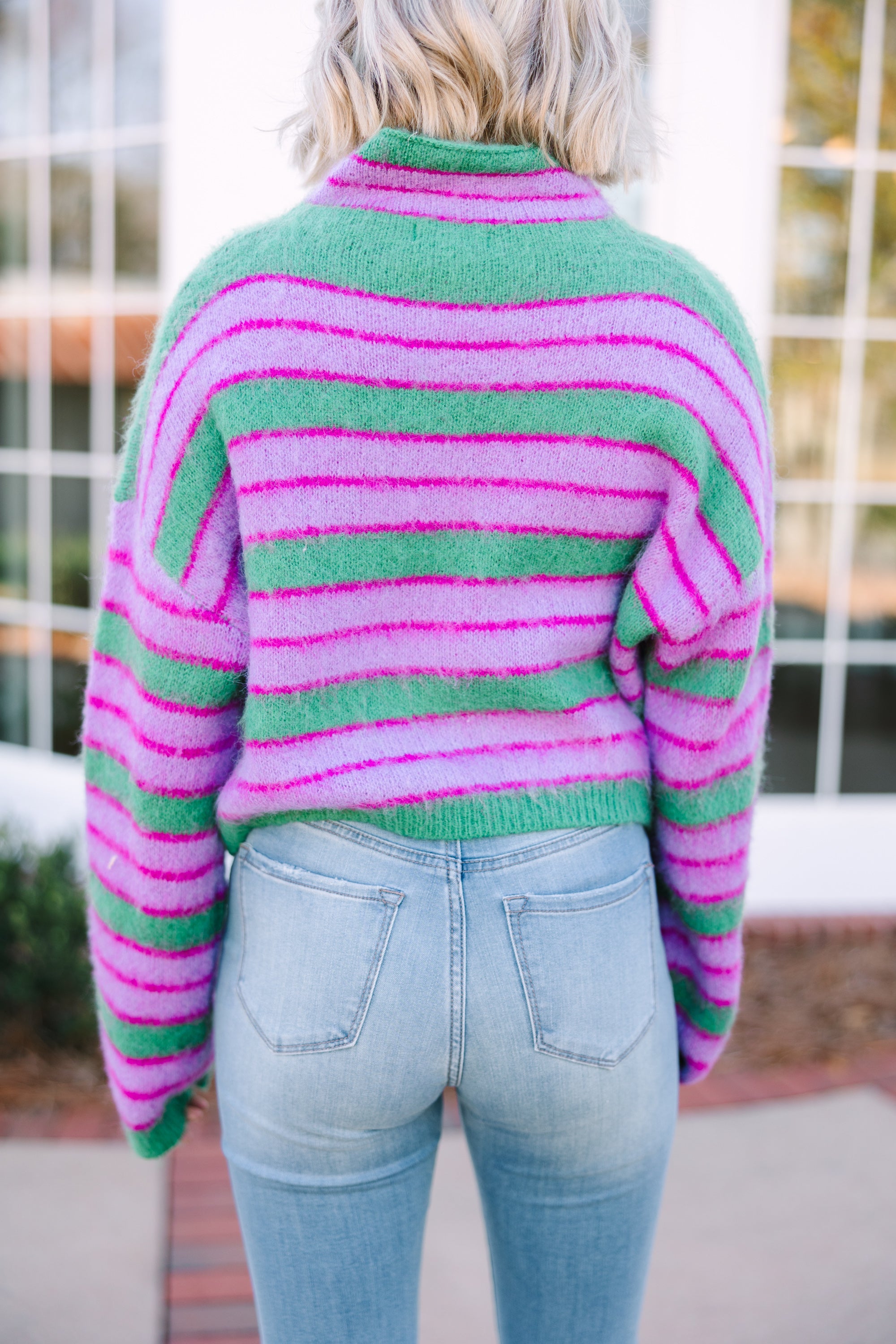 Green Striped Sweater: Modern Muse Collection