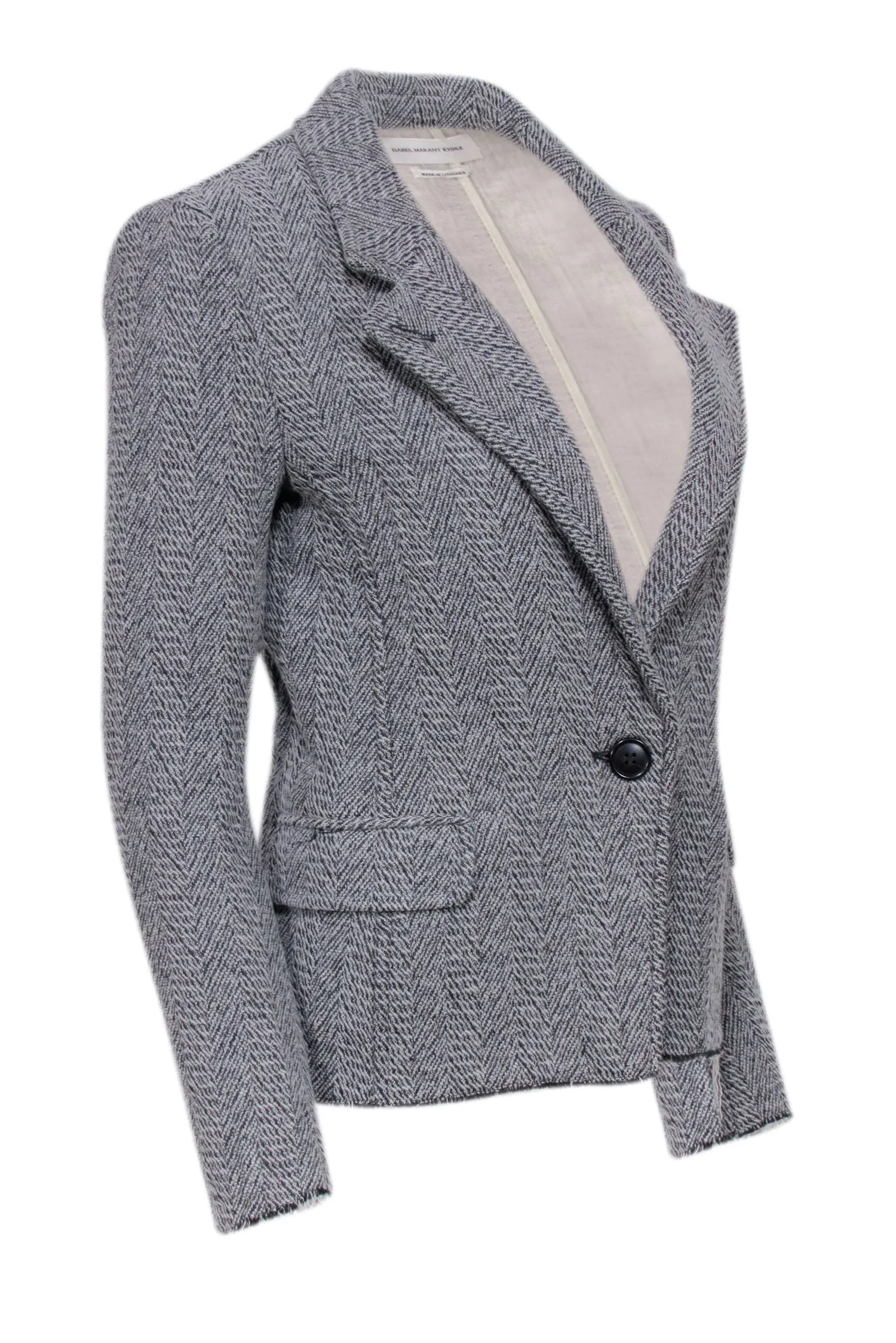 Grey & Ivory Chevron Blend Blazer Isabel Marant Etoile Size 4