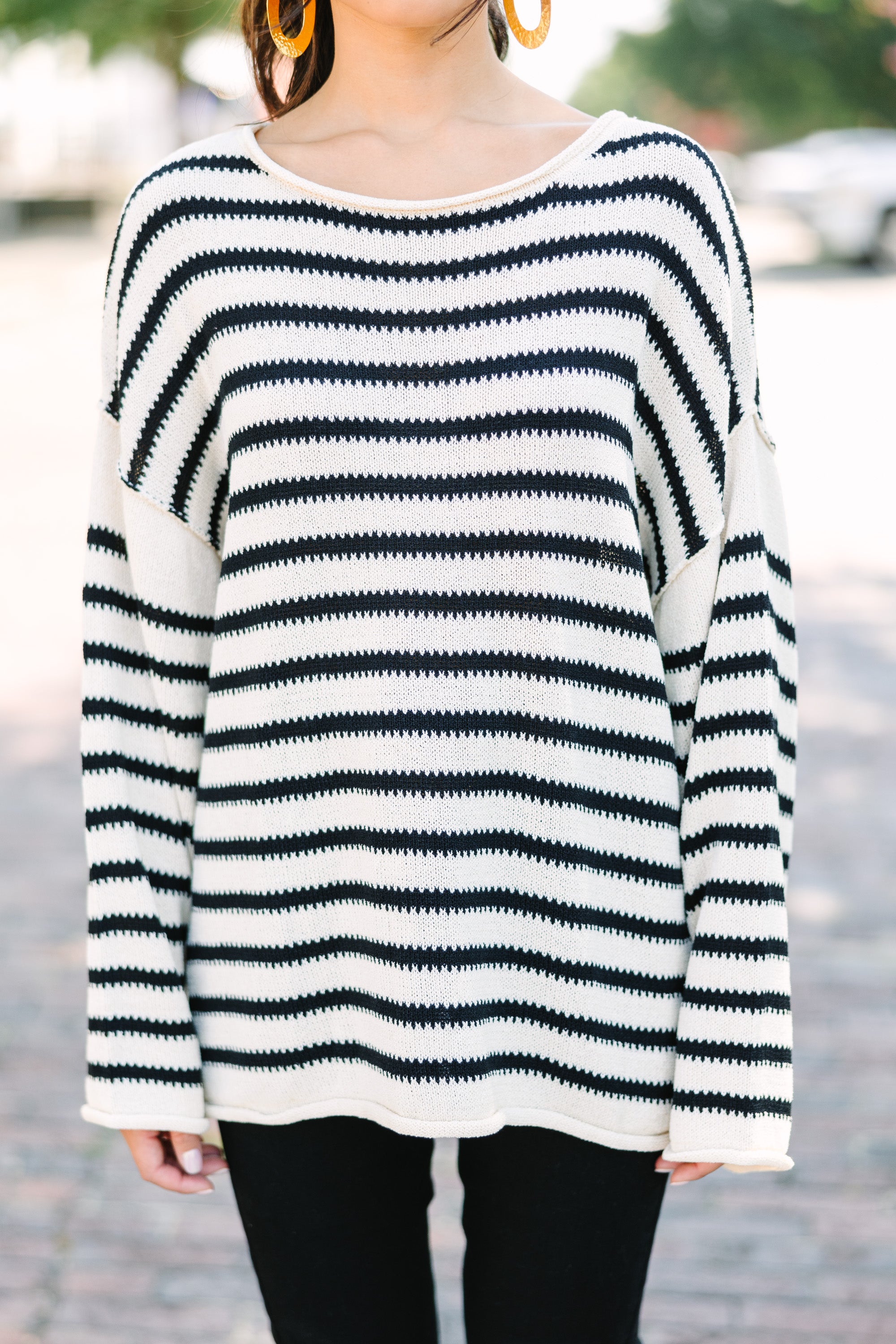 Happy Ivory White Striped Jumper - Shop Now