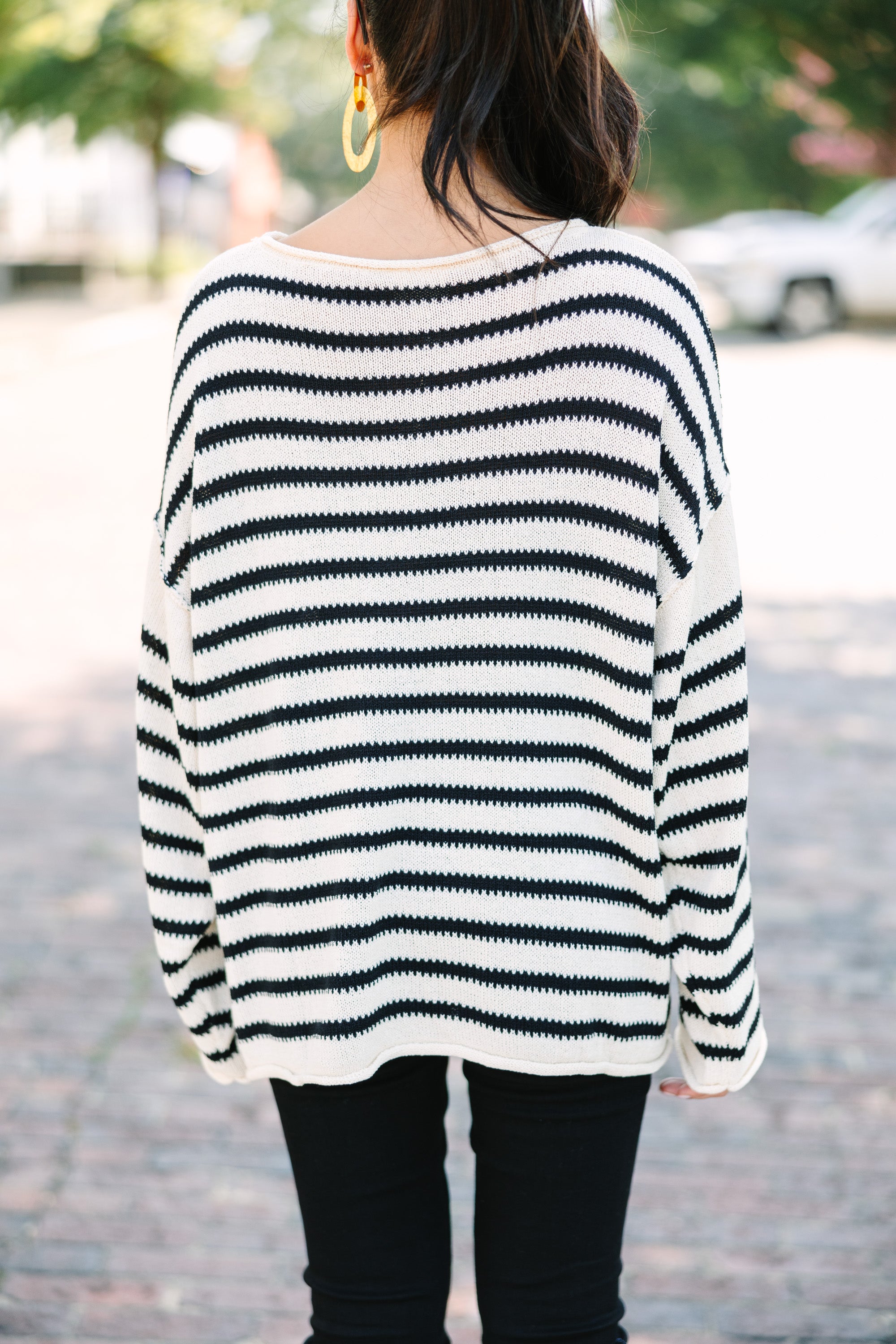 Happy Ivory White Striped Jumper - Shop Now